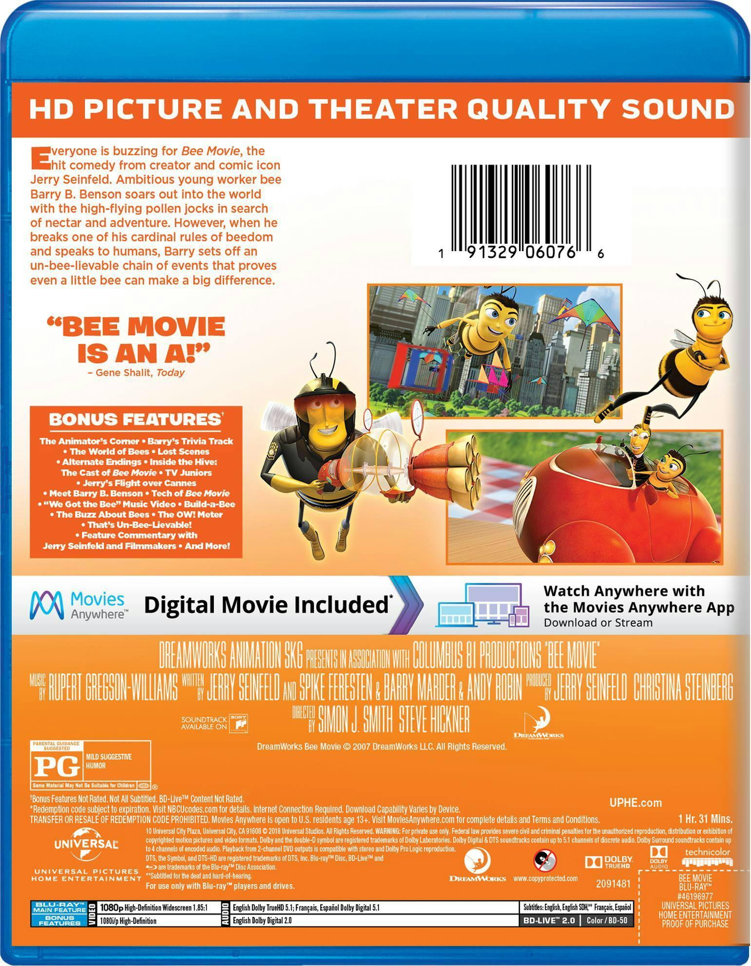 Back. Bee Movie (Blu-ray New Box Art) [Blu-ray].