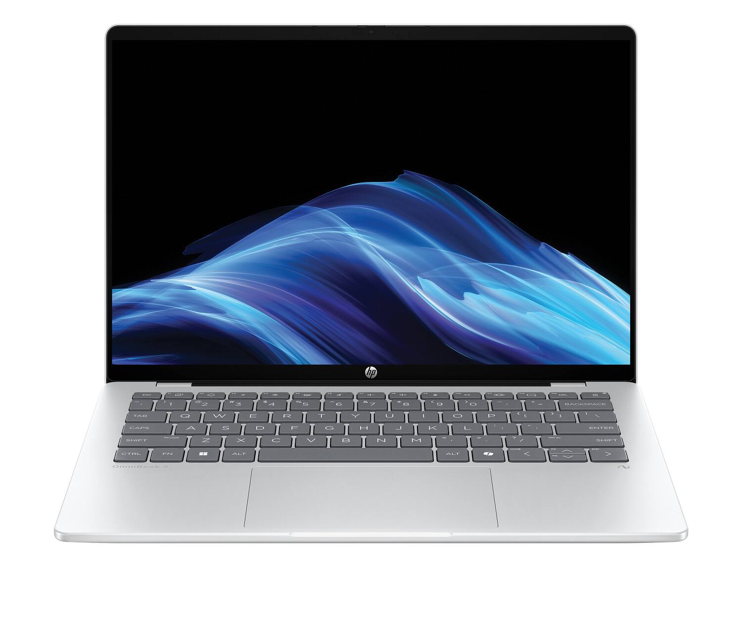 HP - OmniBook 5 Laptop Computer 14" 2K Touch Screen Snapdragon X Plus 32 GB - Glacier silver aluminum