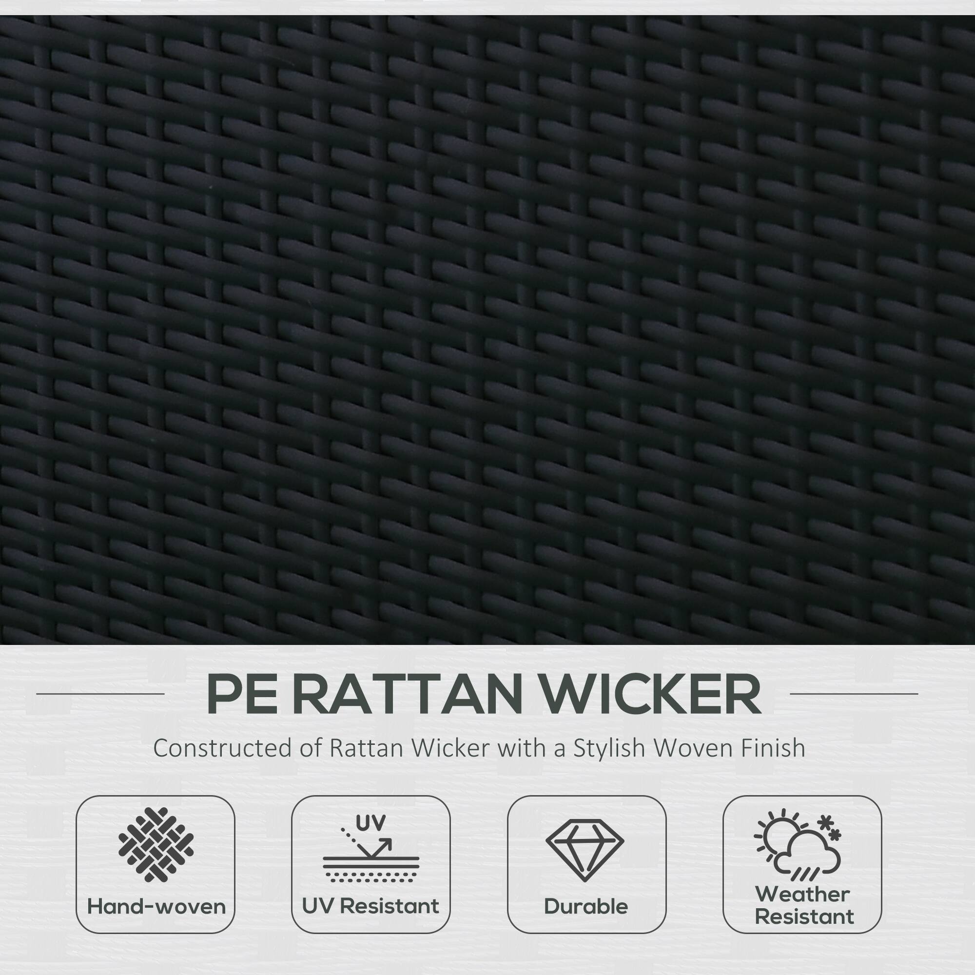 PE RATTAN WICKER, Constructed of Rattan Wicker with a Stylish Woven Finish, Hand-woven, UV Resistant, Durable, Weather Resistant