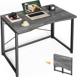JETRANSPORT - Folding Desk For Small Spaces 31.5 Inch Foldable Computer Table Home Office Study Bedroom Dorm Space Saving W - Grey 18.9"D x 31.5"W