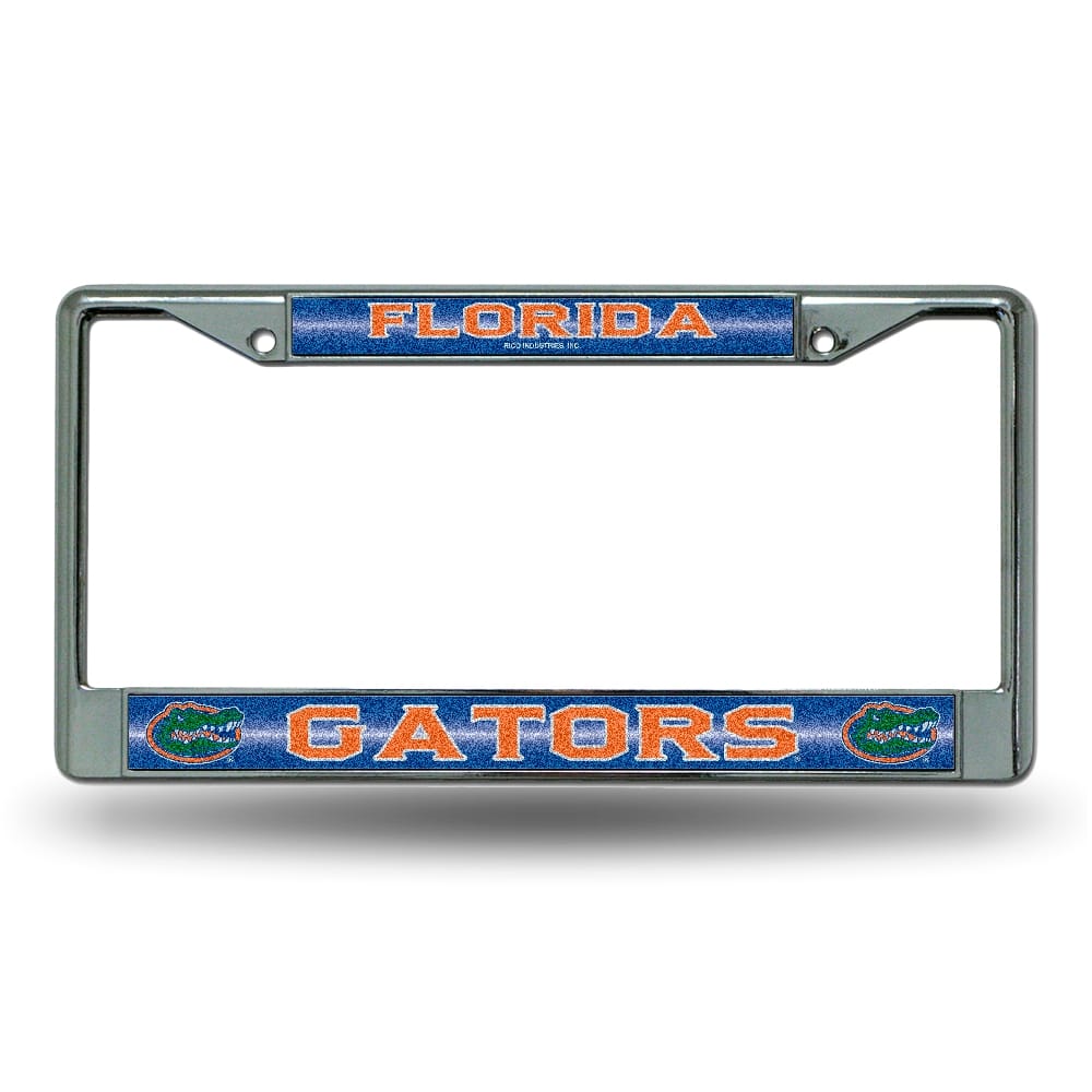 Rico Industries - Florida Gators Classic 12" x 6" Silver Bling Chrome Car/Truck/SUV Auto Accessory - Multi