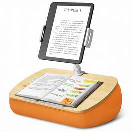 OMOMMD - Lap Beanbag Cozy Kindle Pillow Stand For Bed With Adjustable Arm Tablet Holder Fits 4 7 Ipad Phone Desk Han - Vibrant Orange