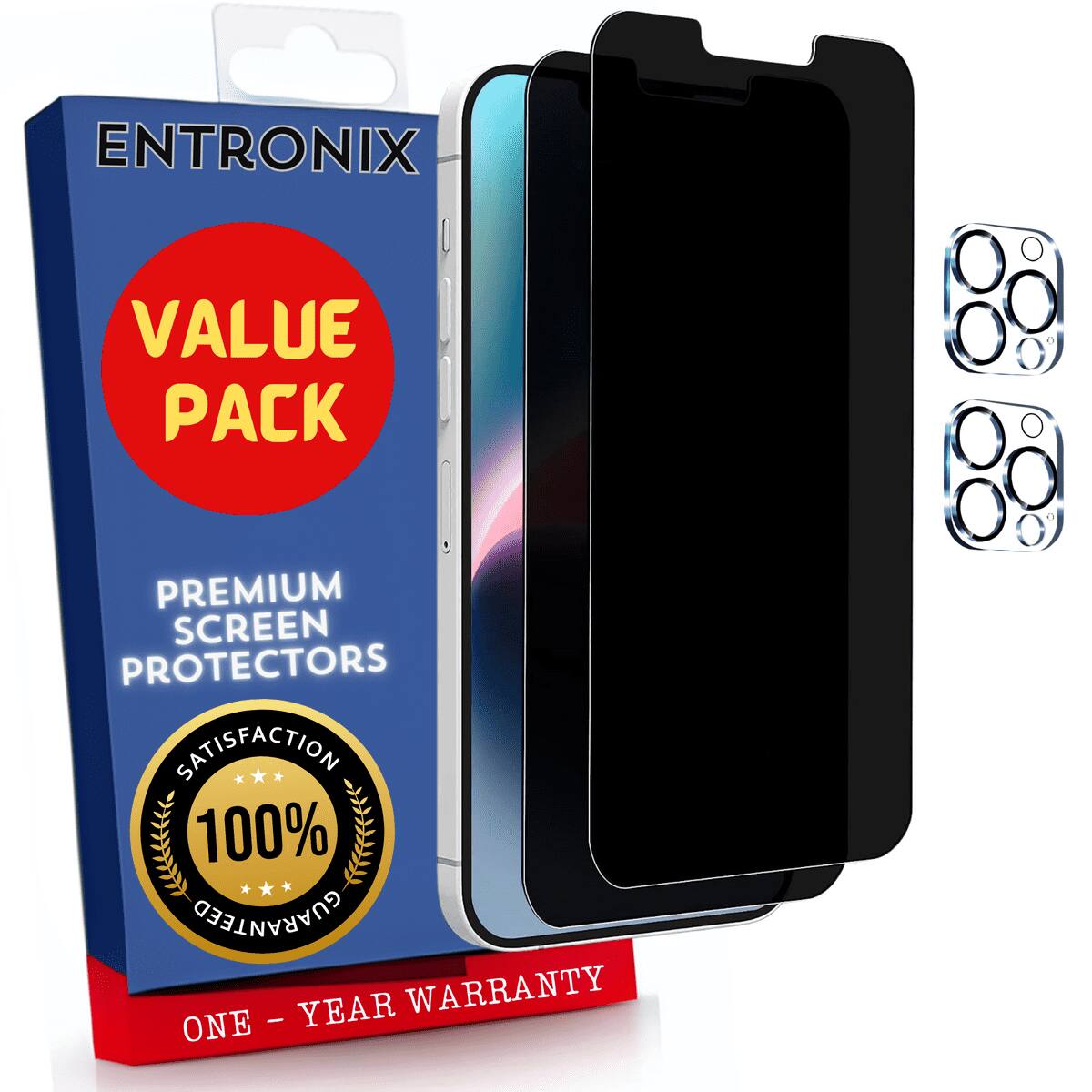 ENTRONIX  
VALUE PACK  
PREMIUM SCREEN PROTECTORS  
SATISFACTION 100% GUARANTEED  
ONE - YEAR WARRANTY