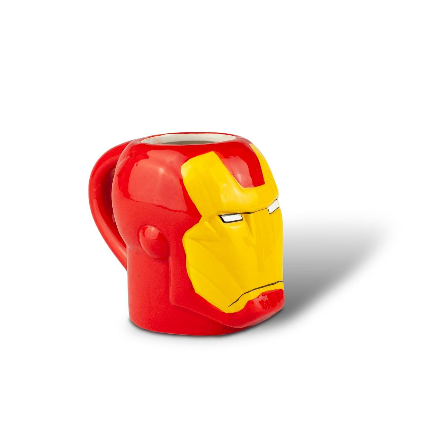 Alt View 10. Surreal Entertainment - Marvel Collectible | Marvel Iron Man Armored Head 3D Ceramic Mug | 6 Ounces - Red.