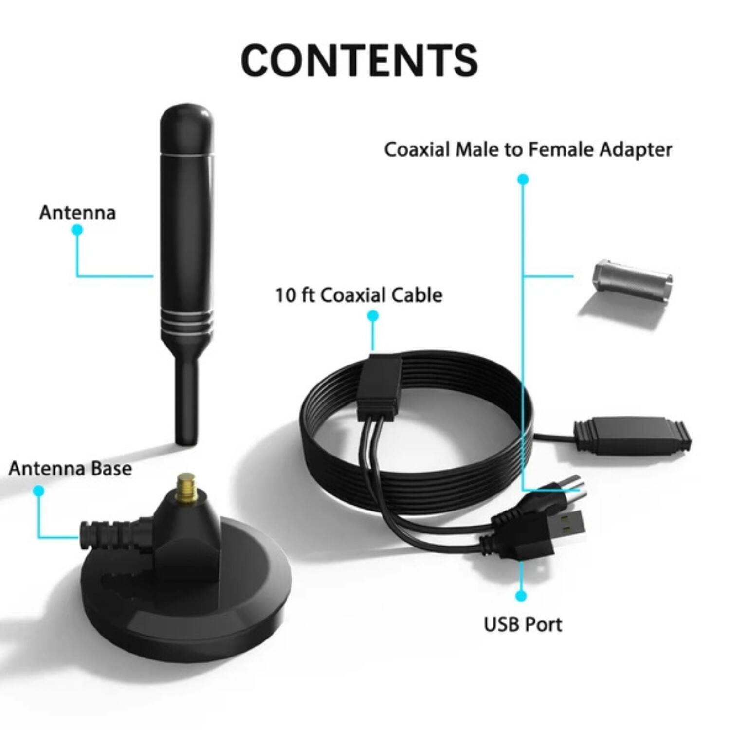 Angle. Stock Preferred - 5600 Miles Upgraded HDTV Antenna - 25dBi Self Adhesive Type - Black.
