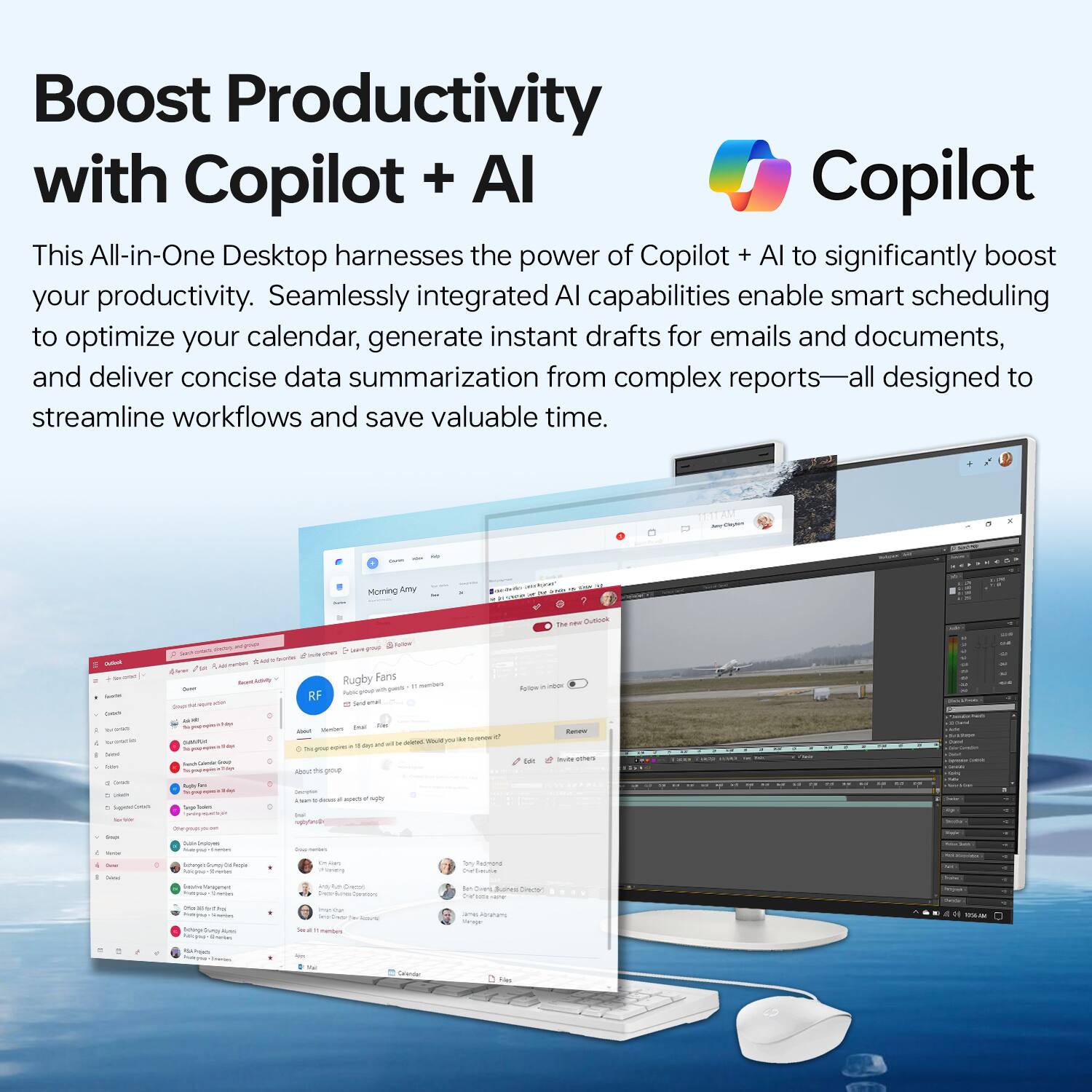 Boost Productivity with Copilot + AI

This All-in-One Desktop harnesses the power of Copilot + AI to significantly boost your productivity. Seamlessly integrated AI capabilities enable smart scheduling to optimize your calendar, generate instant drafts for emails and documents, and deliver concise data summarization from complex reports—all designed to streamline workflows and save valuable time.