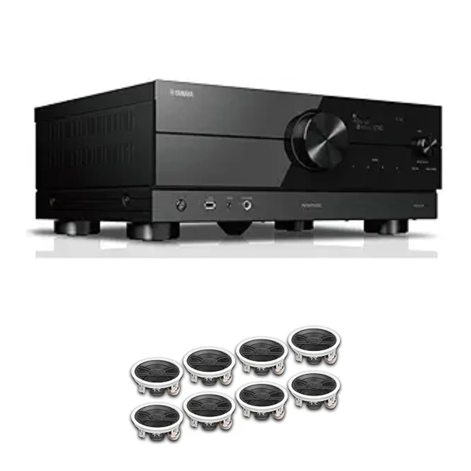 Front. Yamaha - RX-A2A 7.2-Channel 8K AV Receiver Speaker Bundle - Black.