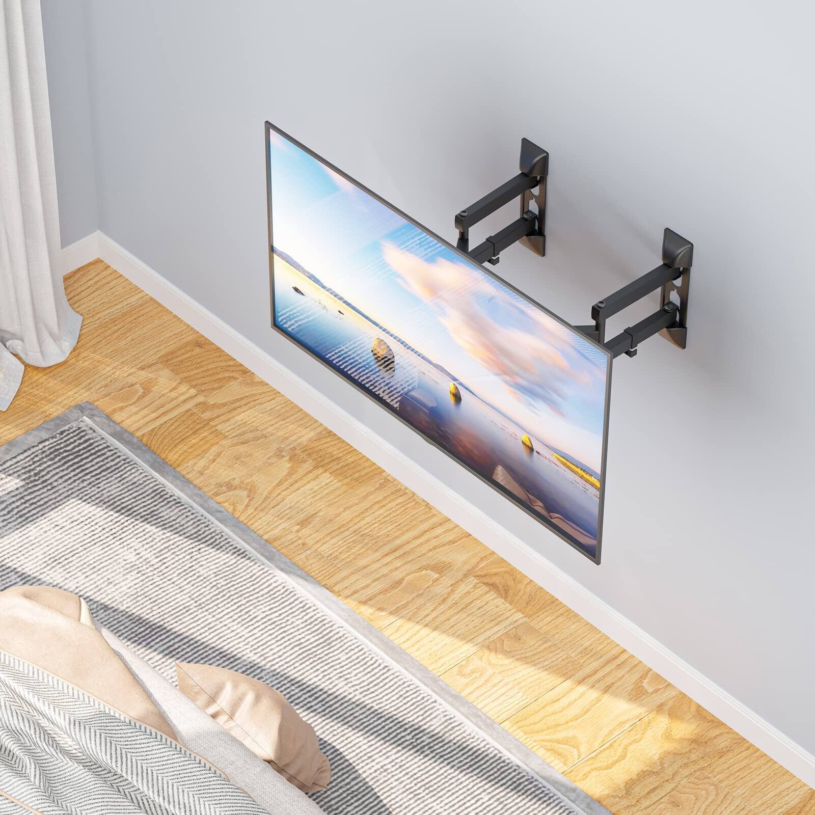 Alt View 1. Dazzed Corner - Full Motion Corner TV Wall Mount for 26-55" TVs, 110lbs Capacity, VESA 400x400mm - Black.
