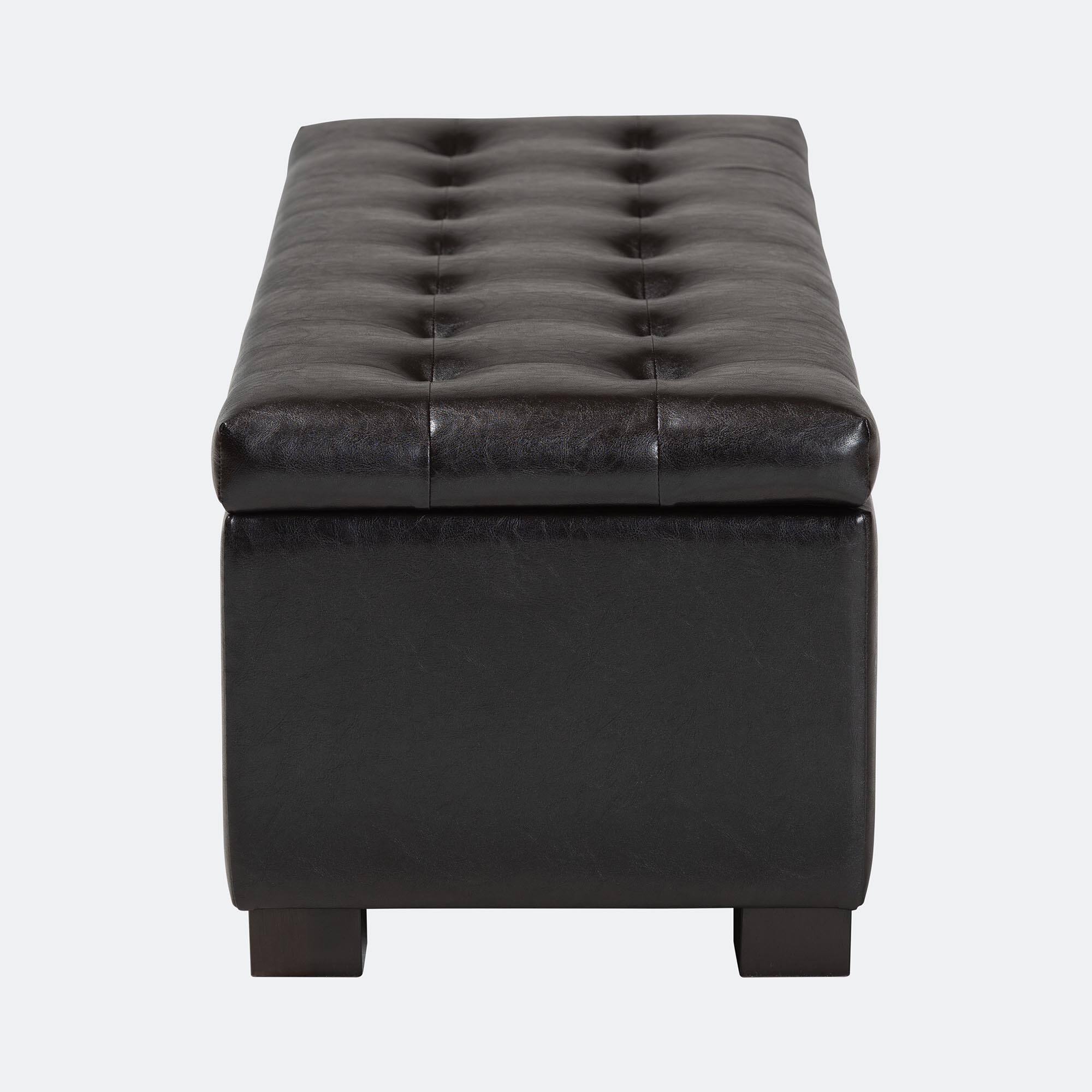 Back. Baxton Studio - Roanoke Contemporary Ottoman - Dark Brown.