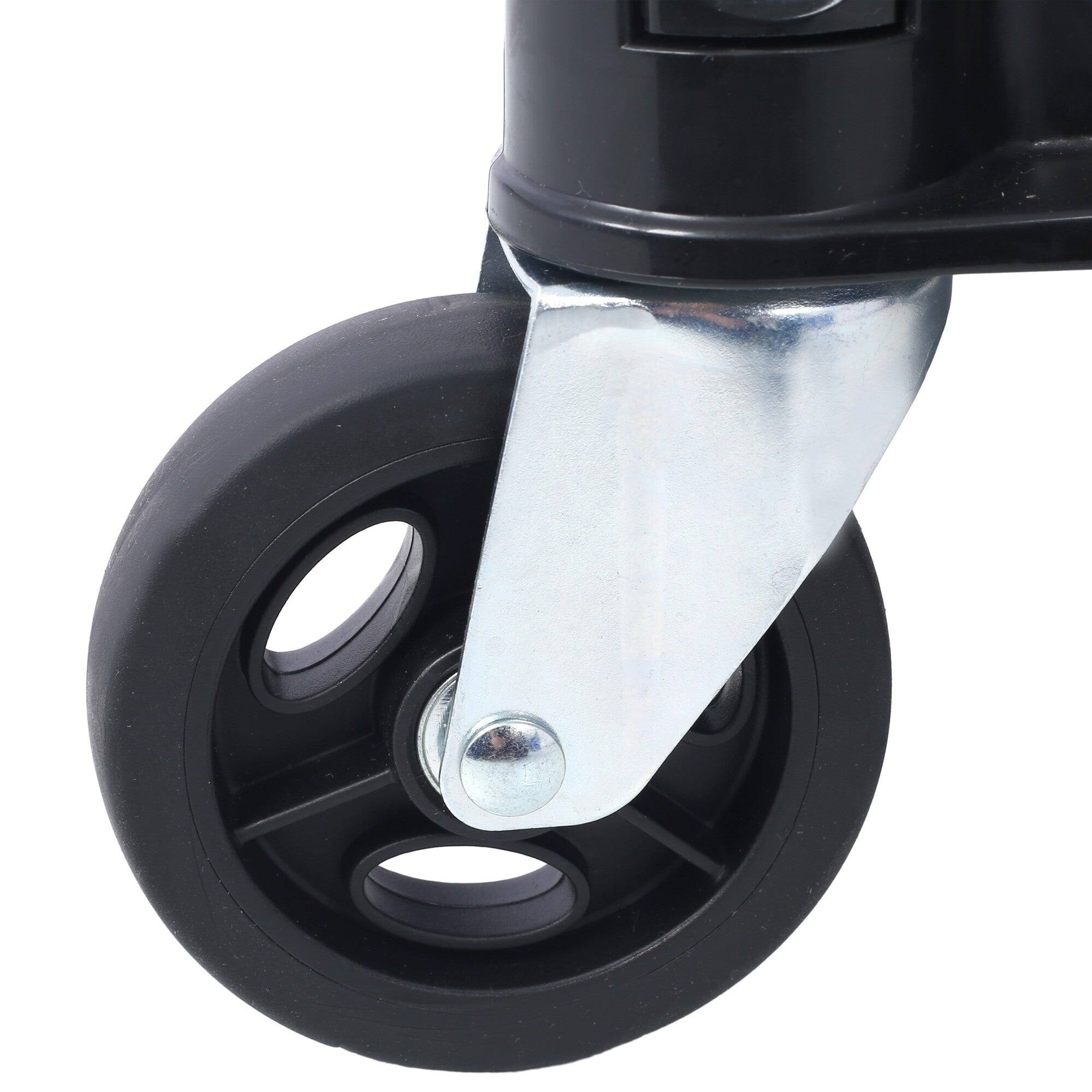 Alt View 5. Boyel Living - 2 Tier Foldable Utility Black Platform Truck 200lb Capacity With Storage Basket - Black.