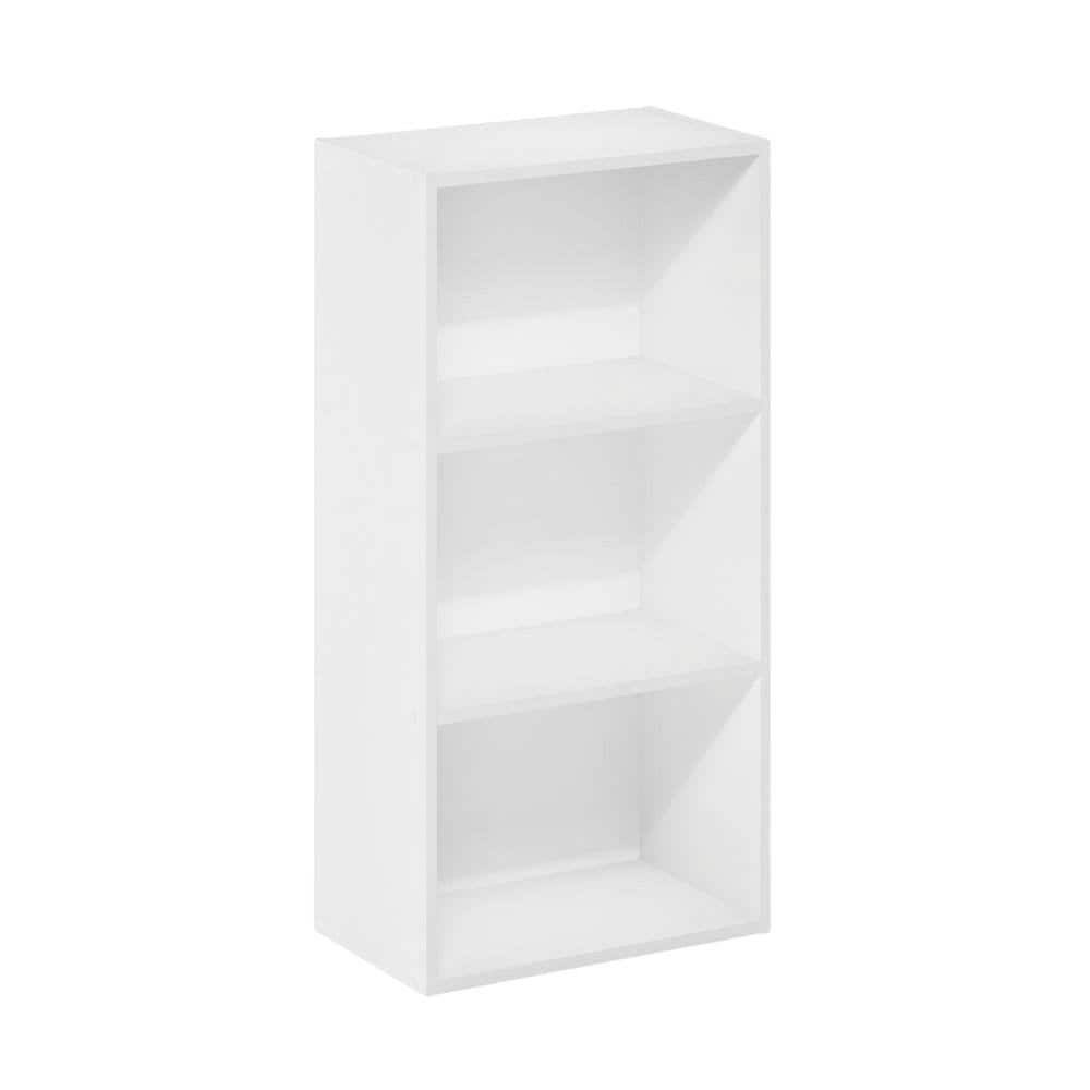 FurniFact - 3-Tier Open Shelf Bookcase with Modern Wooden Design - White