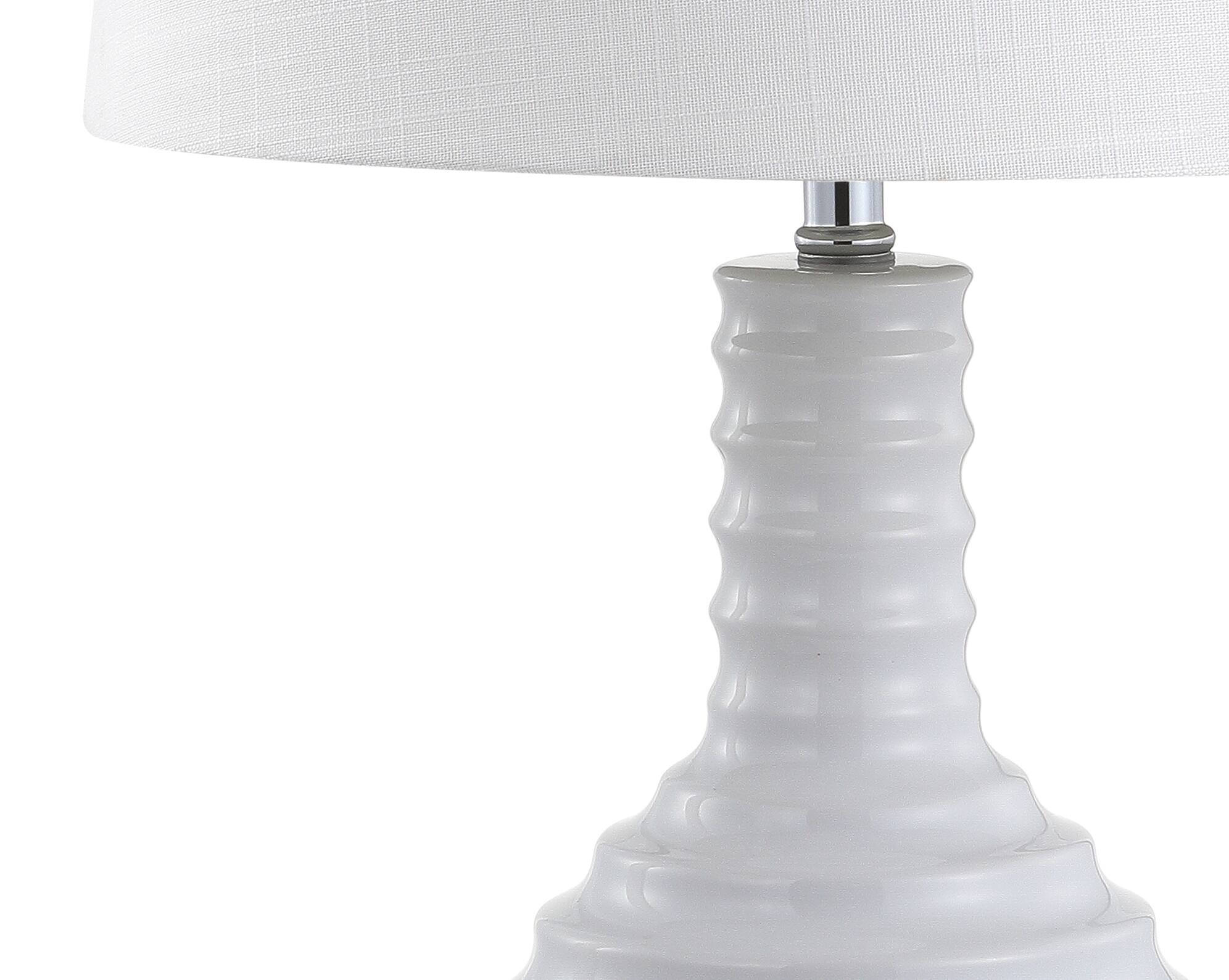 Alt View 3. Jonathan Y - Dylan 29.5" Ceramic LED Table Lamp, White - White.