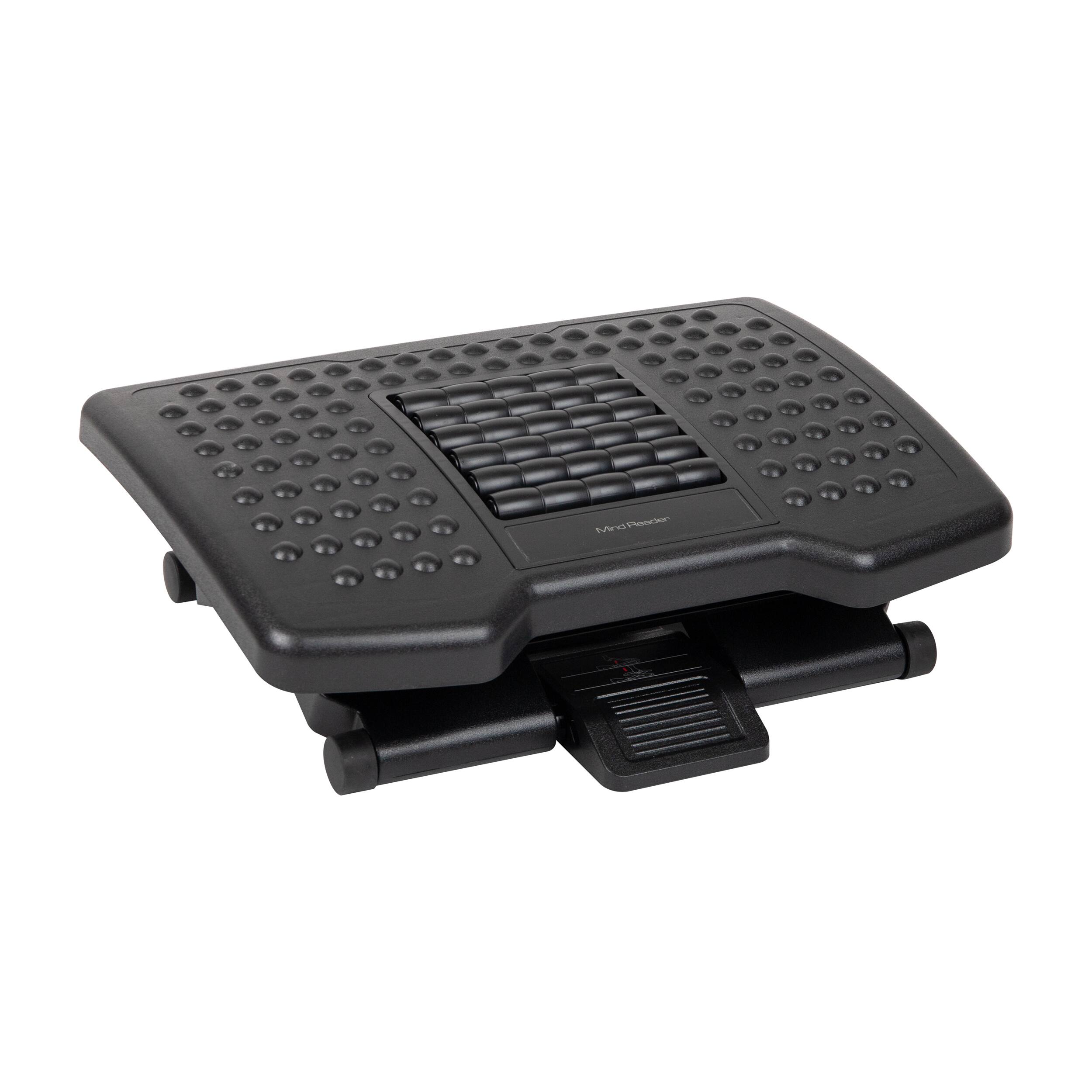 Alt View 16. Mind Reader - Foot Rest, Under Desk at Work, Ergonomic, Height Adjustable, Office, Plastic, 18"L x 13"W x 6.75"H - Black.