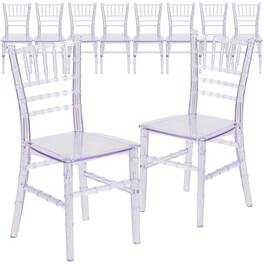 Emma + Oliver - 10 Pack Child’s All Occasion Resin Chiavari Chair for Home or Home Based Rental Business - Clear