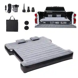 VEVOR - Truck Bed Air Mattress, for 5.5-5.8 ft Full Size Short Truck Beds, Inflatable Air Mattress Camping Bed with 12V Air Pump - Gray