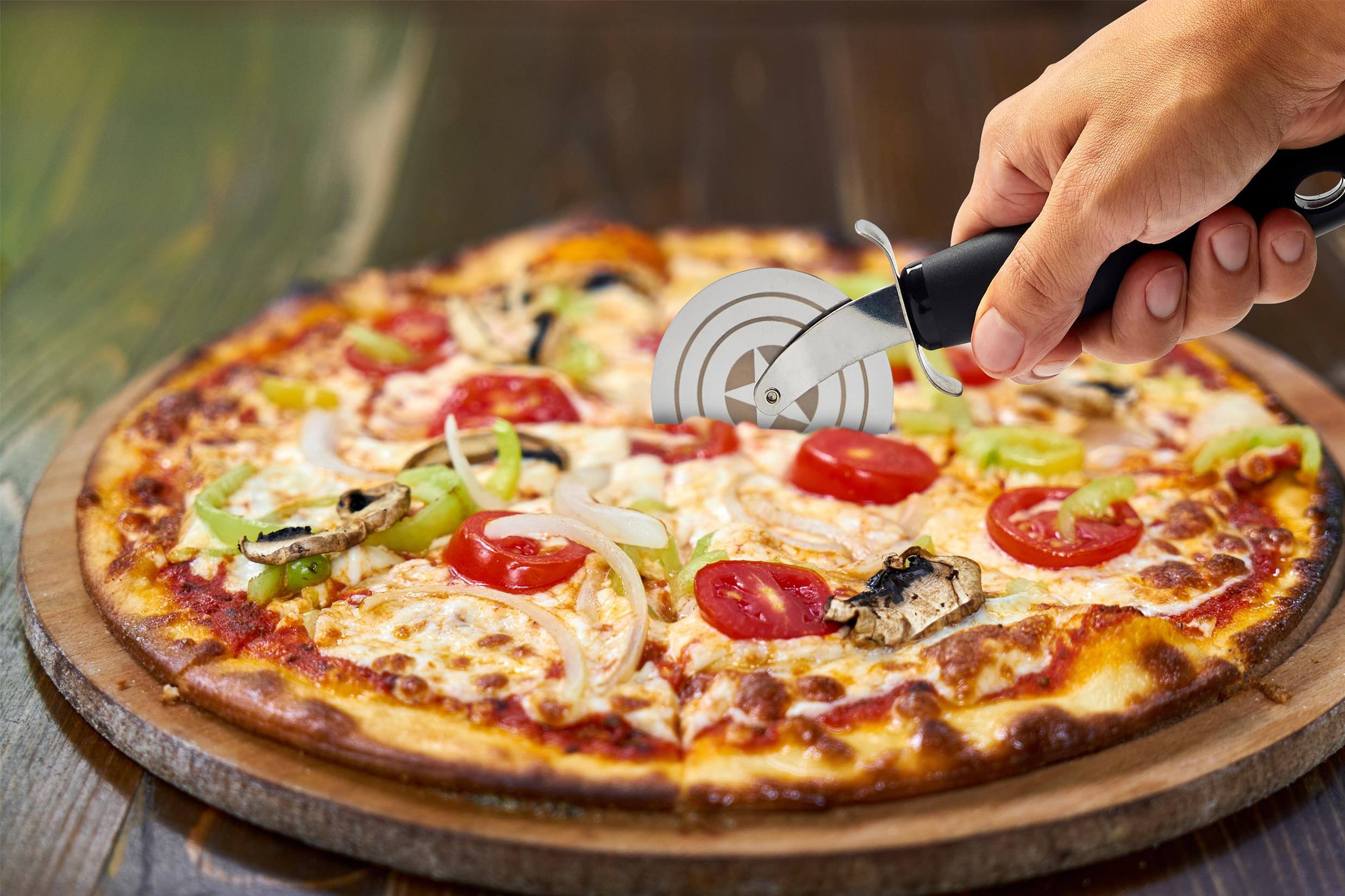 Alt View 4. Marvel - Marvel's Captain America Shield Pizza Cutter - Red/White.