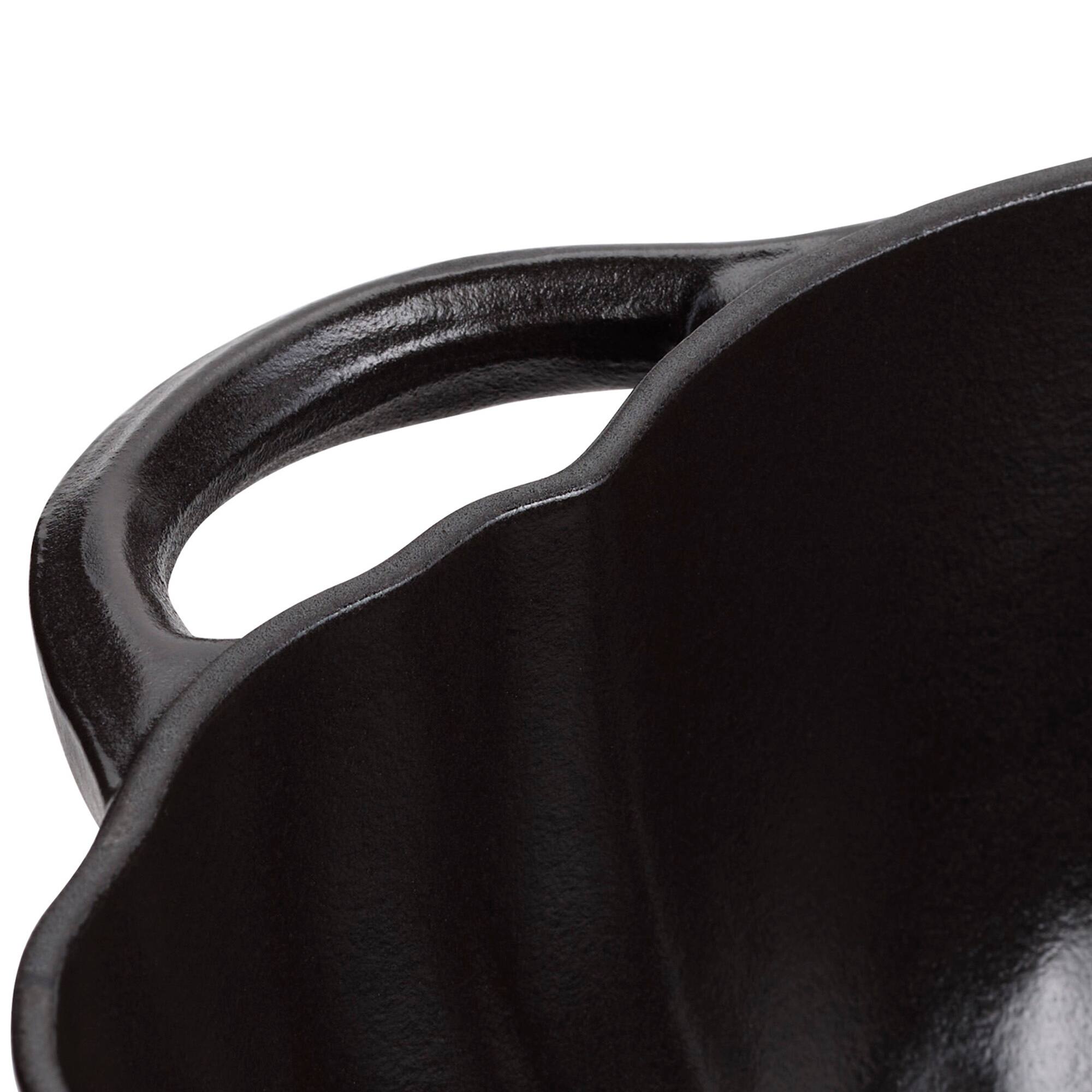 Alt View 4. Staub - STAUB Cast Iron 3.5-qt Pumpkin Cocotte with Stainless Steel Knob - Black - Black.