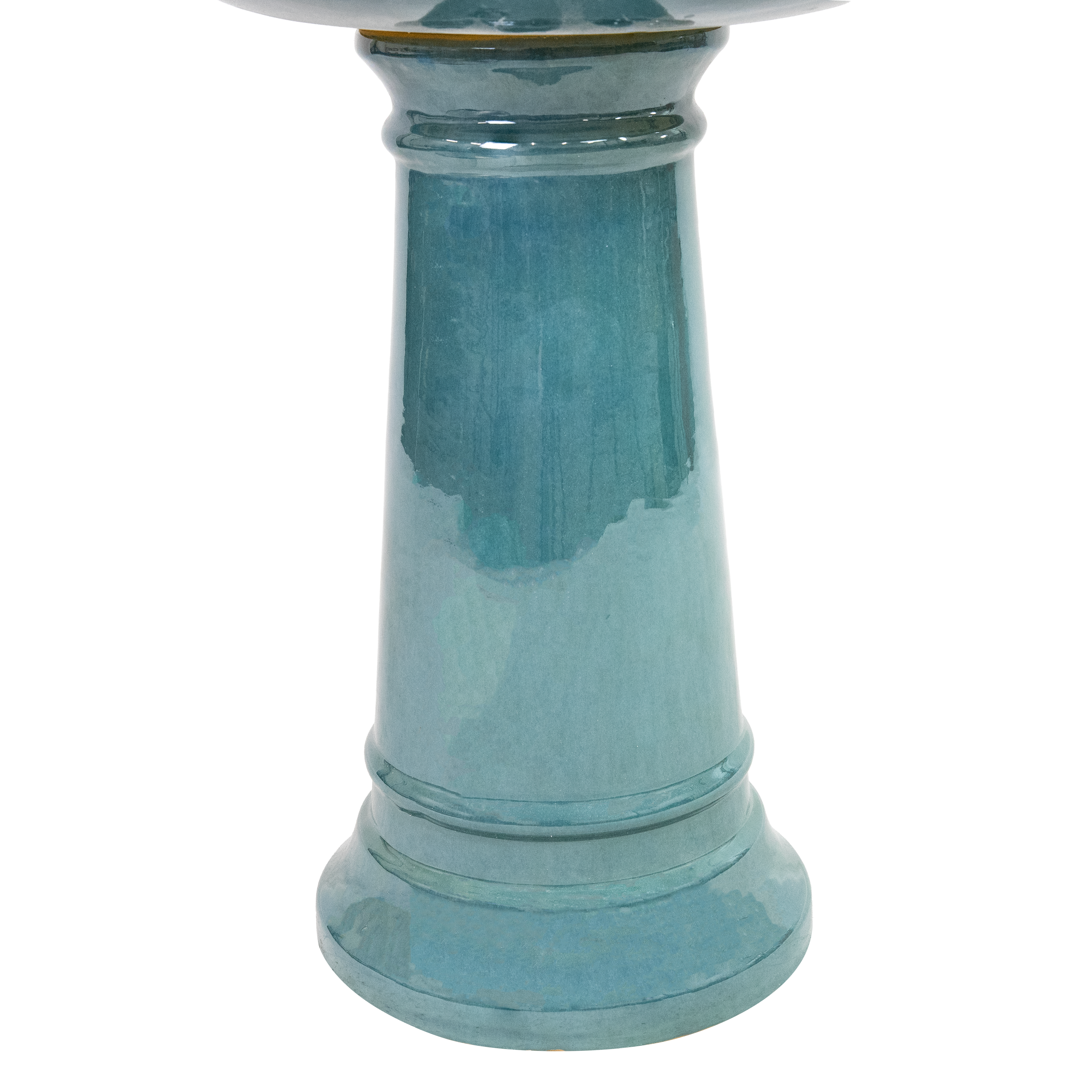 Alt View 10. Sunnydaze - Calais Ceramic Outdoor Bird Bath - 25” H - Jade.