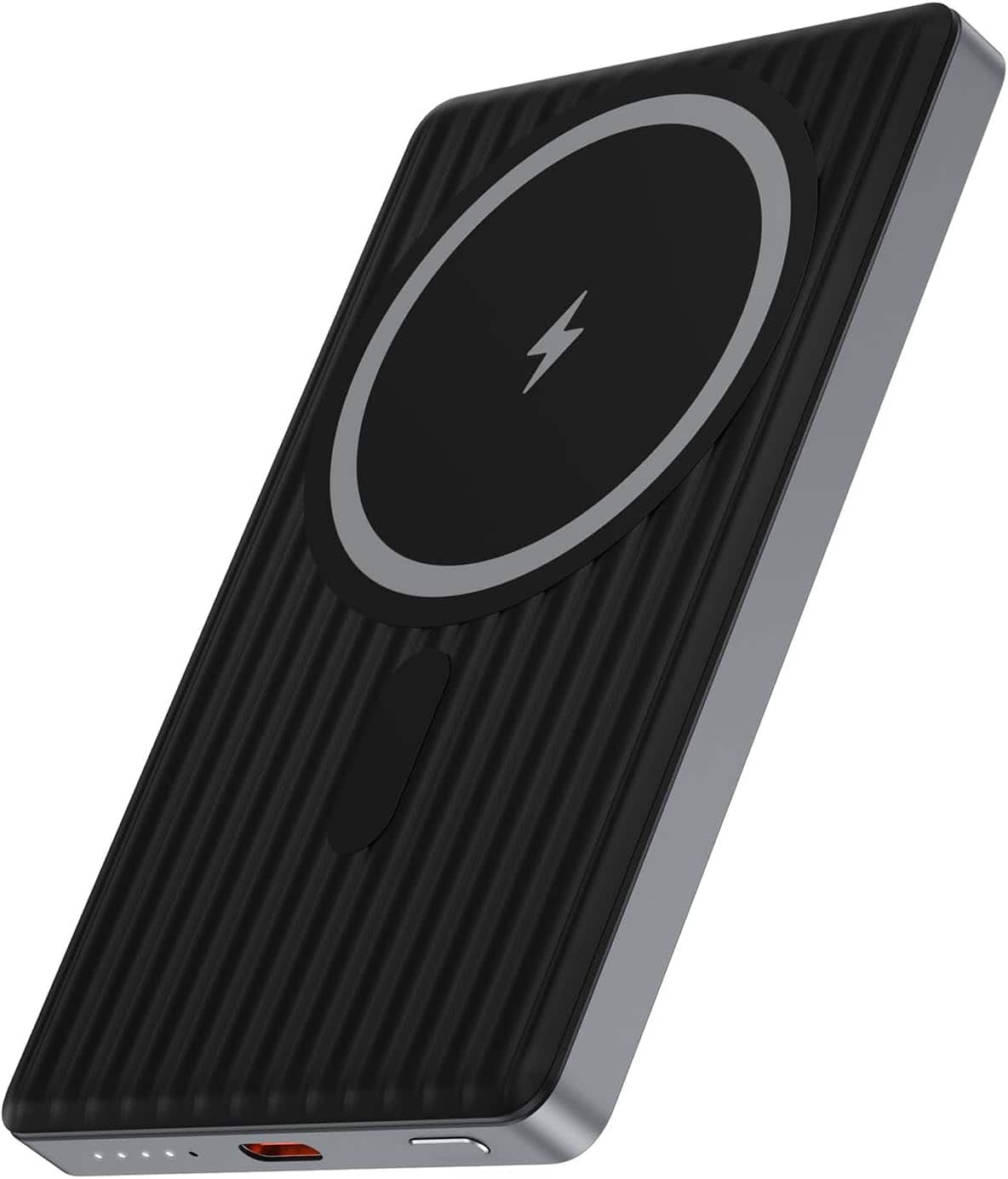 Entronix - Magnetic Wireless Power Bank - 6500 mAh for iPhone and Android Devices - Black