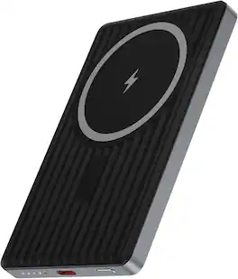 Entronix - Magnetic Wireless Power Bank - 6500 mAh for iPhone and Android Devices - Black