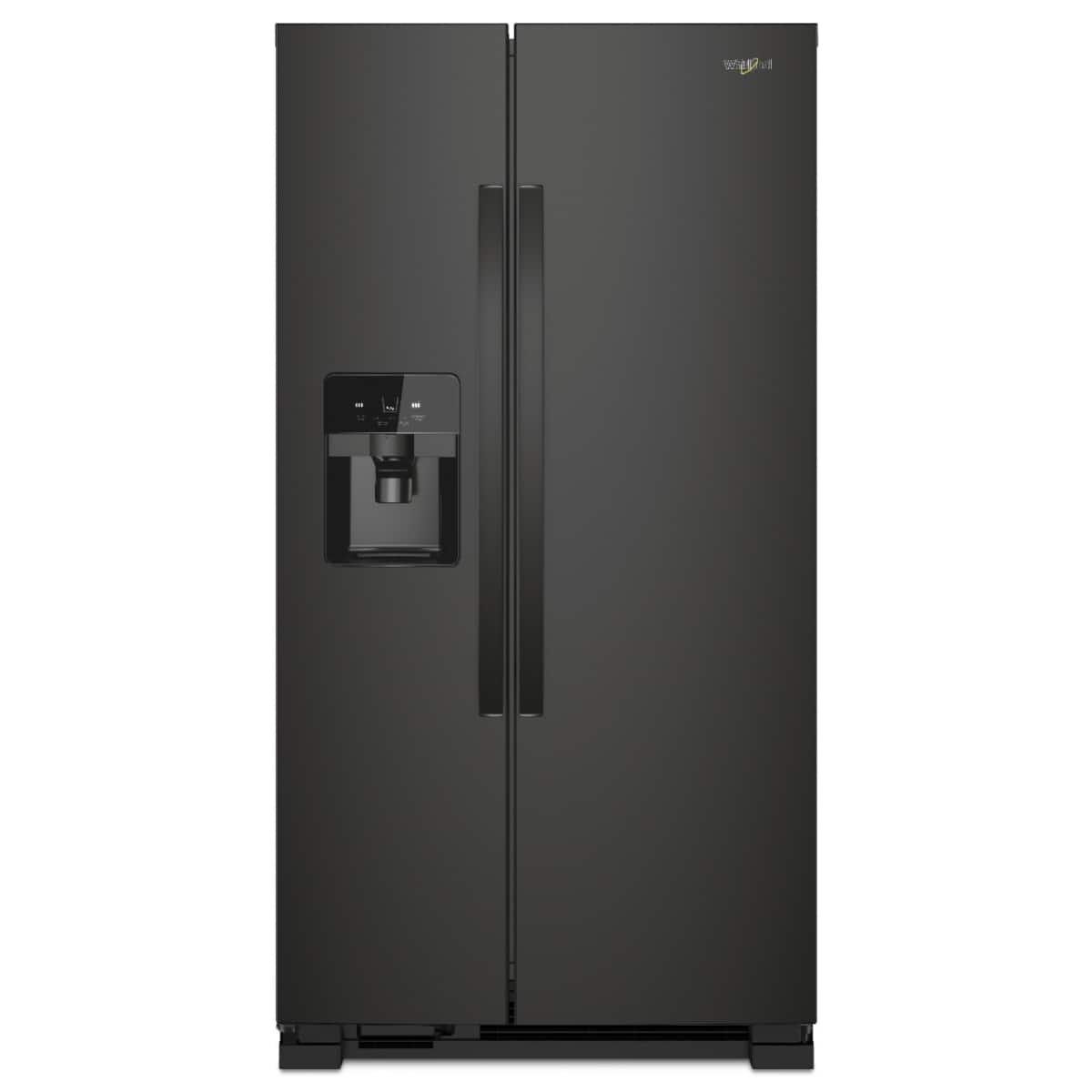 Whirlpool - 36-inch Wide Side-by-Side Refrigerator - 25 cu. ft. - Black - Front_Zoom