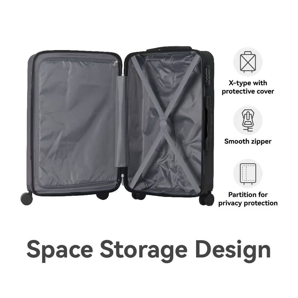 X-type with protective cover  
Smooth zipper  
Partition for privacy protection  
Space Storage Design