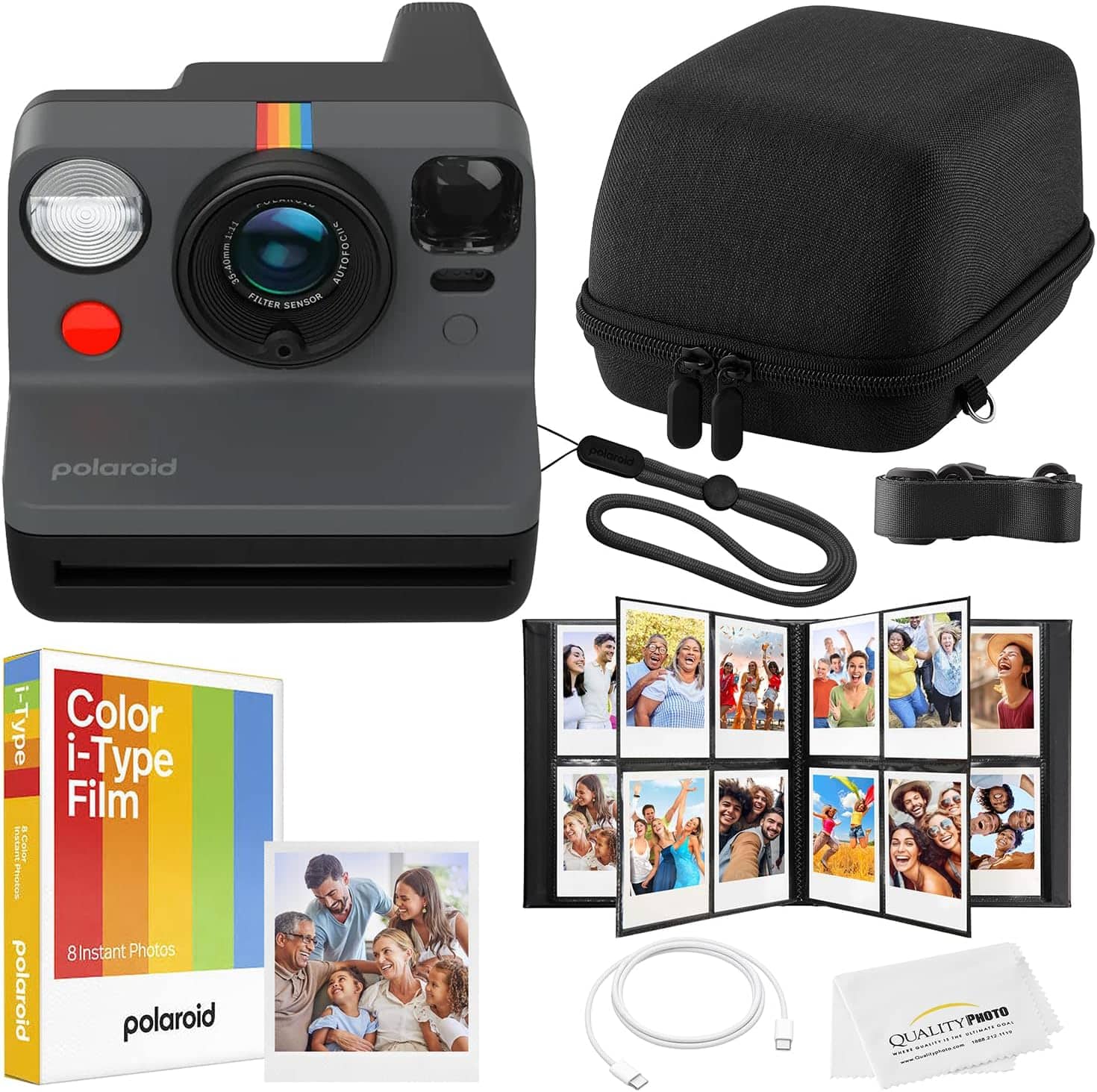 Polaroid - Now Instant Camera Bundle - Film, Case, Album & Quality Photo Cloth