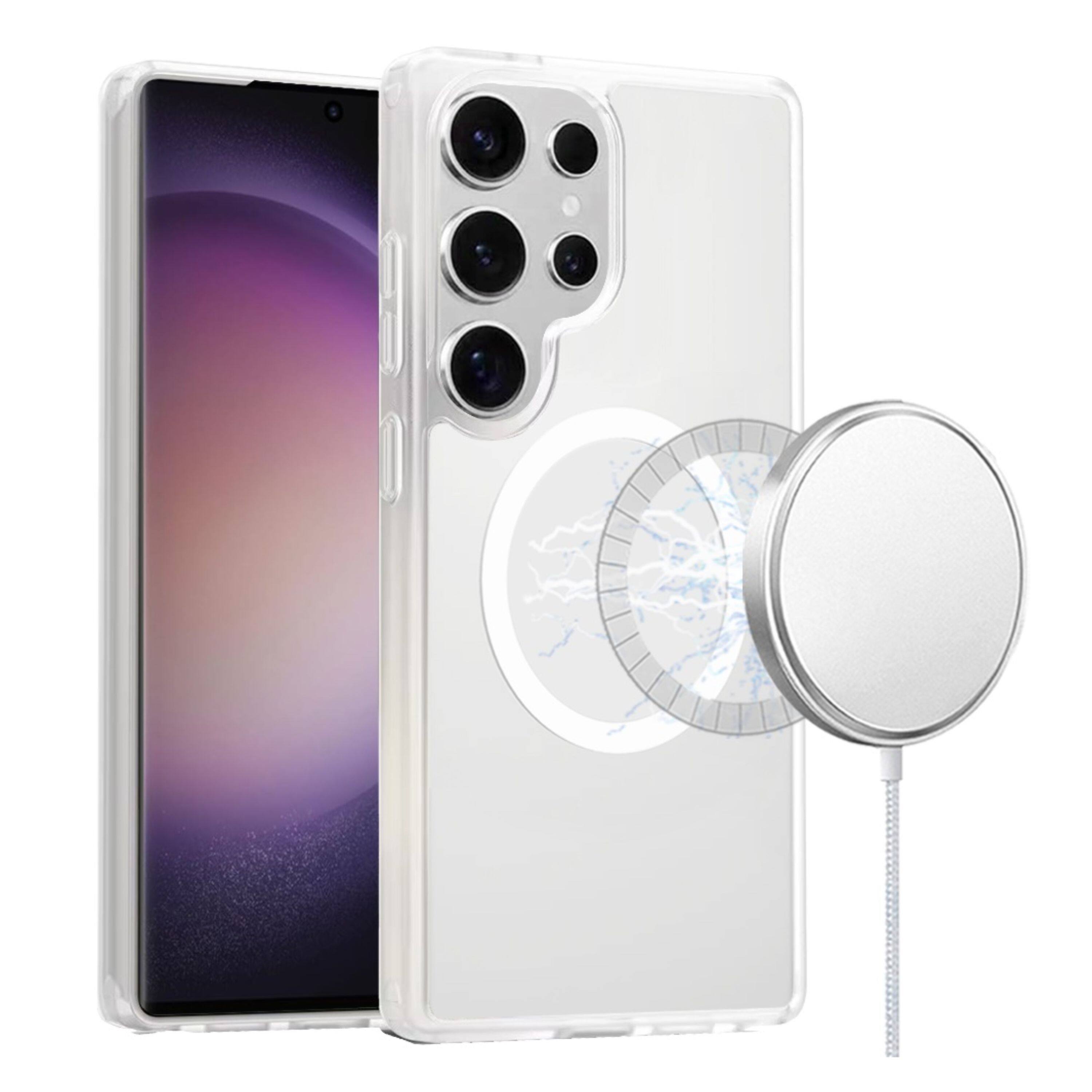 Angle. Kitcheniva - Translucent Phone Cover Magnetic Circle For Samsung S23 Ultra Clear - Clear.