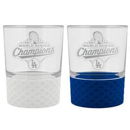 Great American Products - Los Angeles Dodgers 2025 World Series Champions Two-Piece 16oz. Rocks Glass Set - Blue