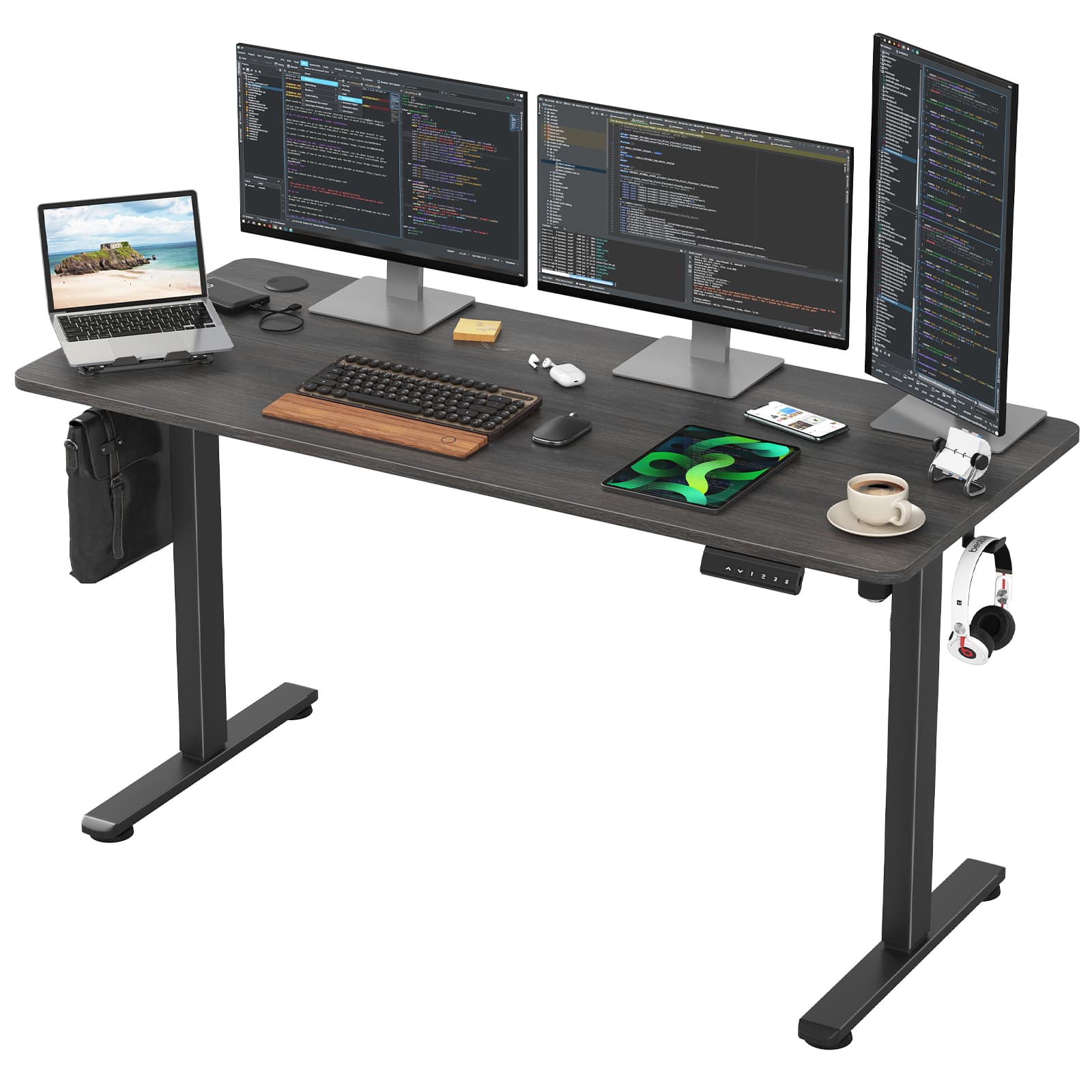 Ecooso - 56-Inch Electric Standing Desk with 4 Memory Height Presets - Gray