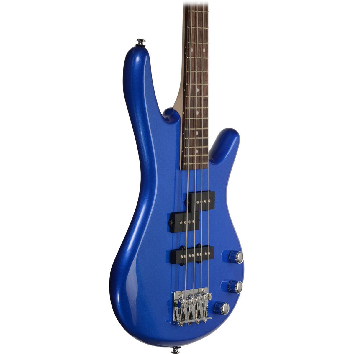Alt View 1. Ibanez - Ibanez miKro Series GSRM20 Electric Bass Guitar, Starlight Blue.