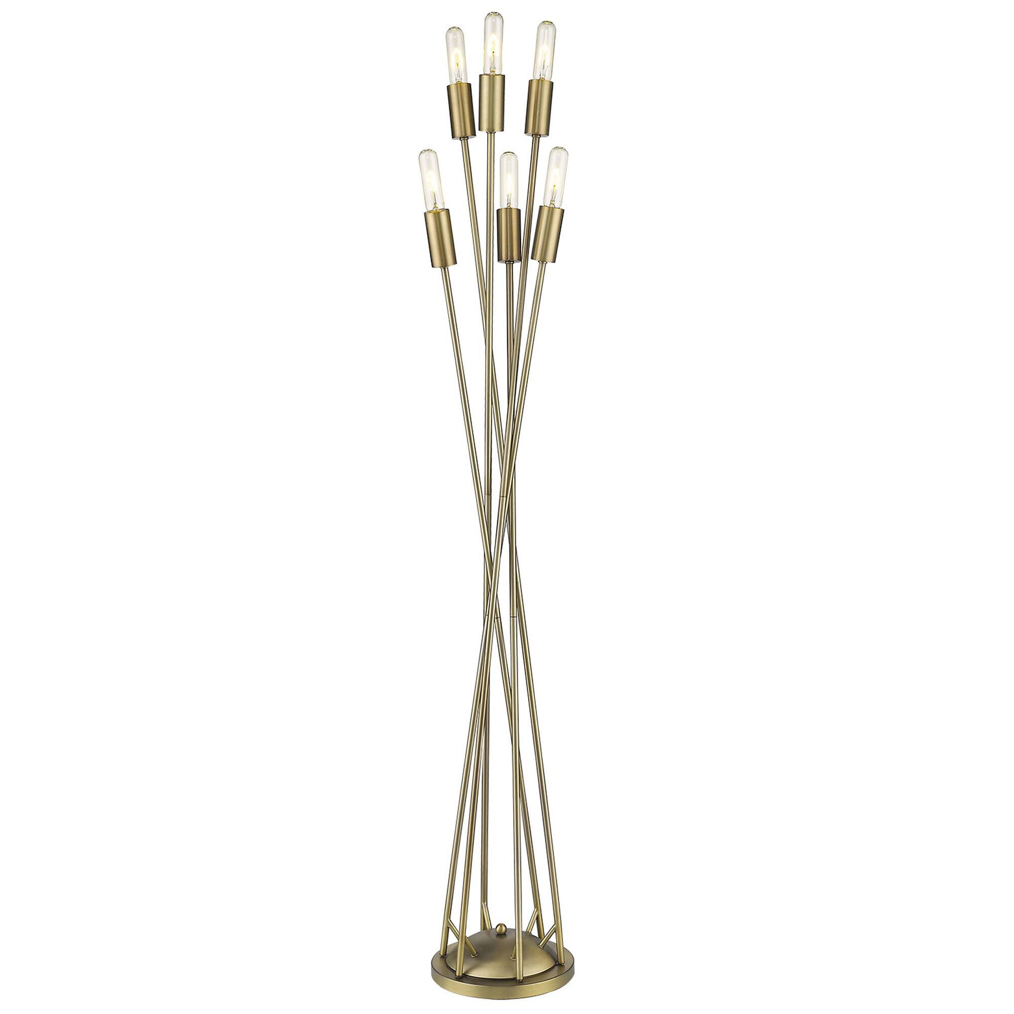 Left. Hivvago - Hivvago 60 Inch Six Light Torchiere Floor Lamp - Brass.