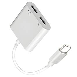 Kitcheniva - 2-in-1 Earphone and Charger Splitter Dual Function - White