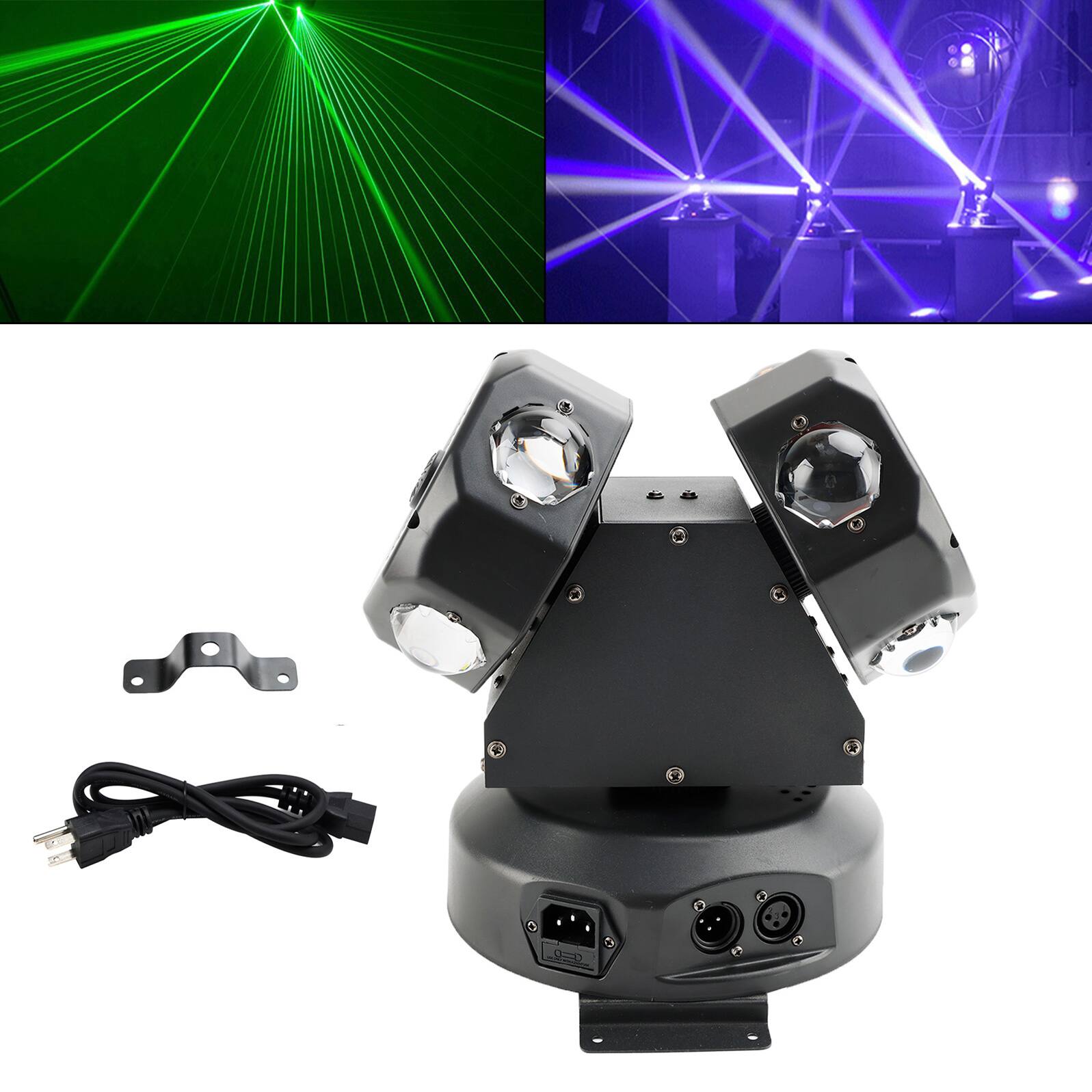 Alt View 1. Topteng - 120W Moving Head Light – 8x CREE RGBW LEDs, Red/Green Laser, DMX512, 13CH, Rotating Beam, Fit for Stage, DJ & Club - Black.