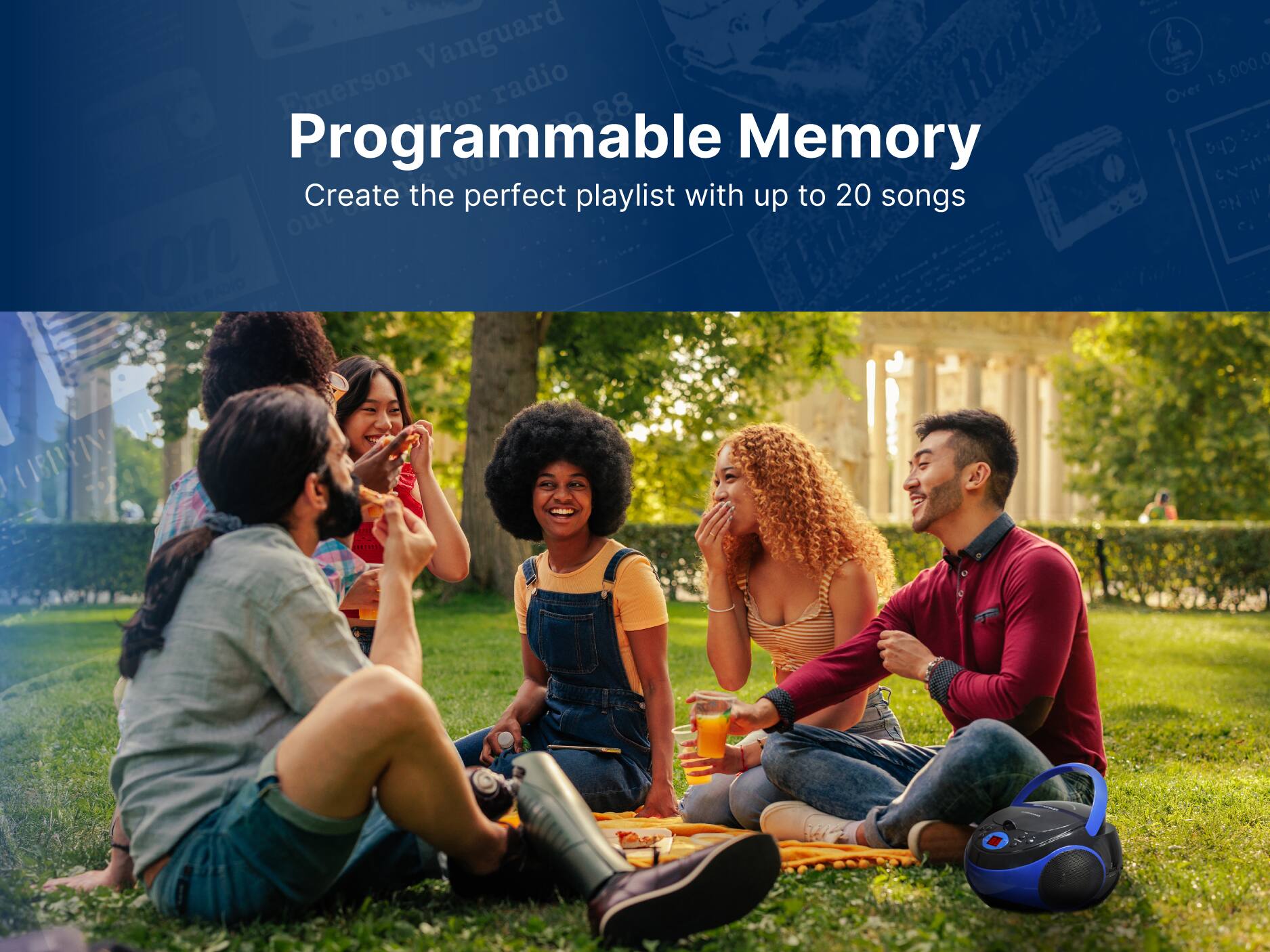 Programmable Memory
Create the perfect playlist with up to 20 songs