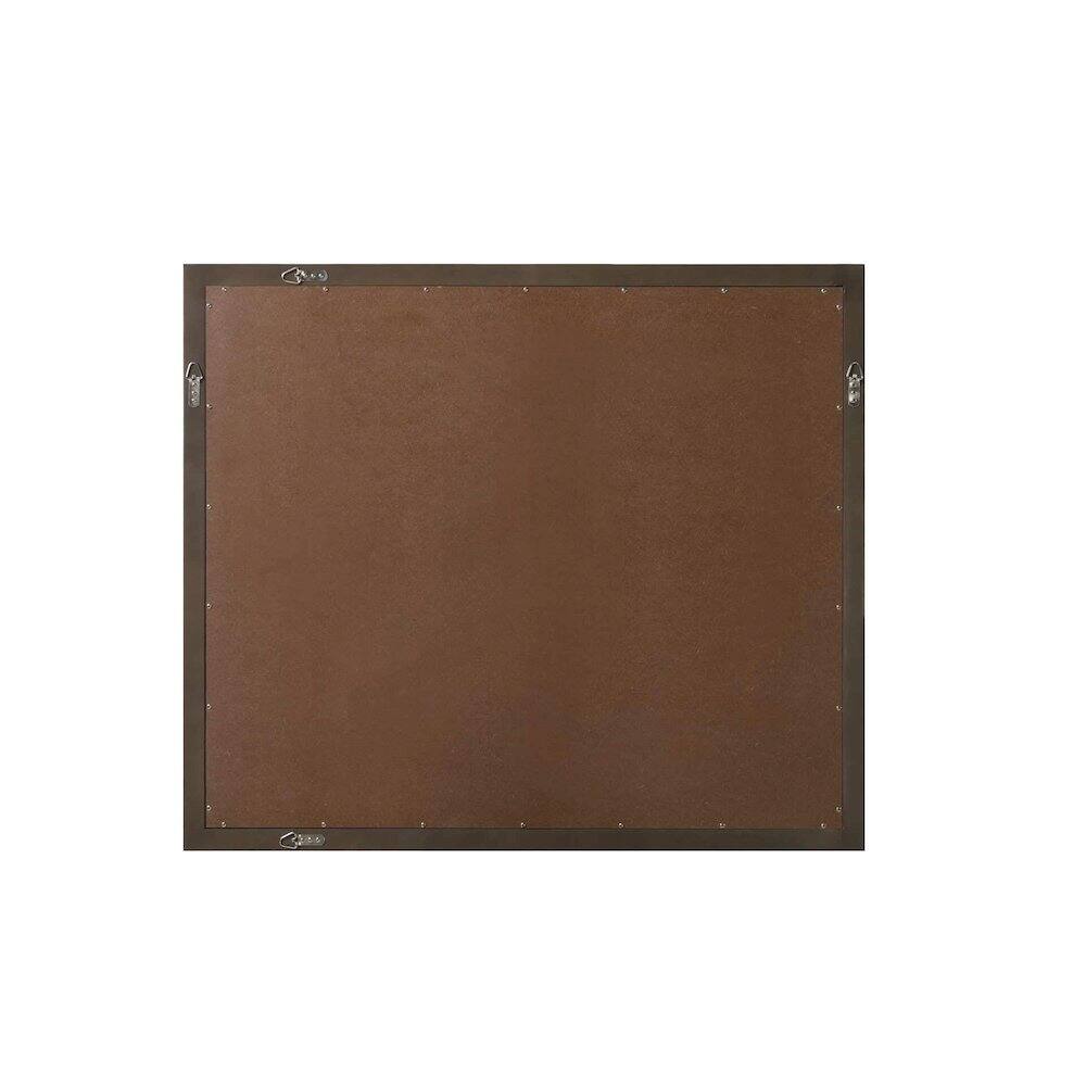 Angle. Elegant Kitchen and Bath - Noah Wooden Rectangle Mirror 42 x 36 in Chocolate Oak - Chocolate Oak.