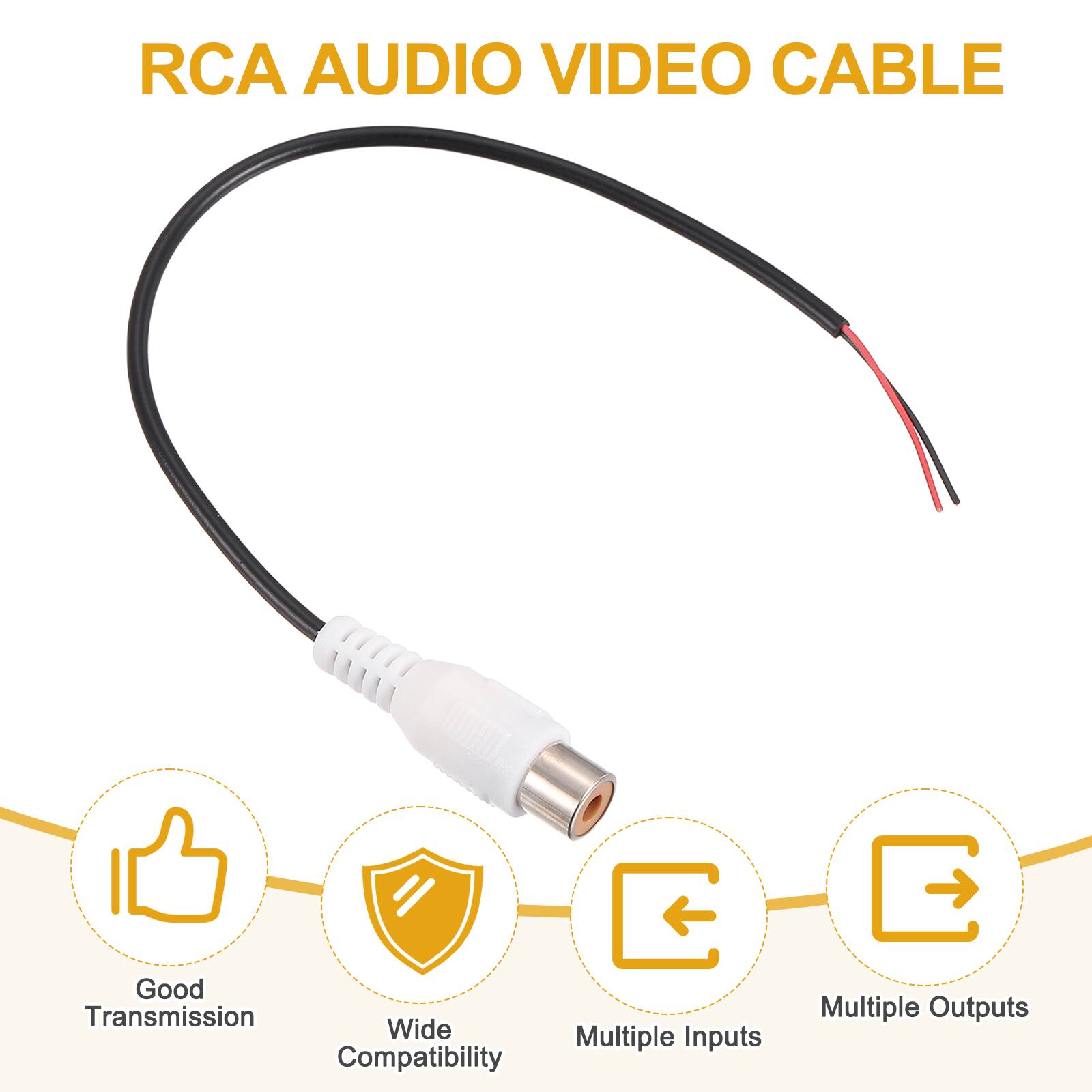 RCA AUDIO VIDEO CABLE

- Good Transmission
- Wide Compatibility
- Multiple Inputs
- Multiple Outputs