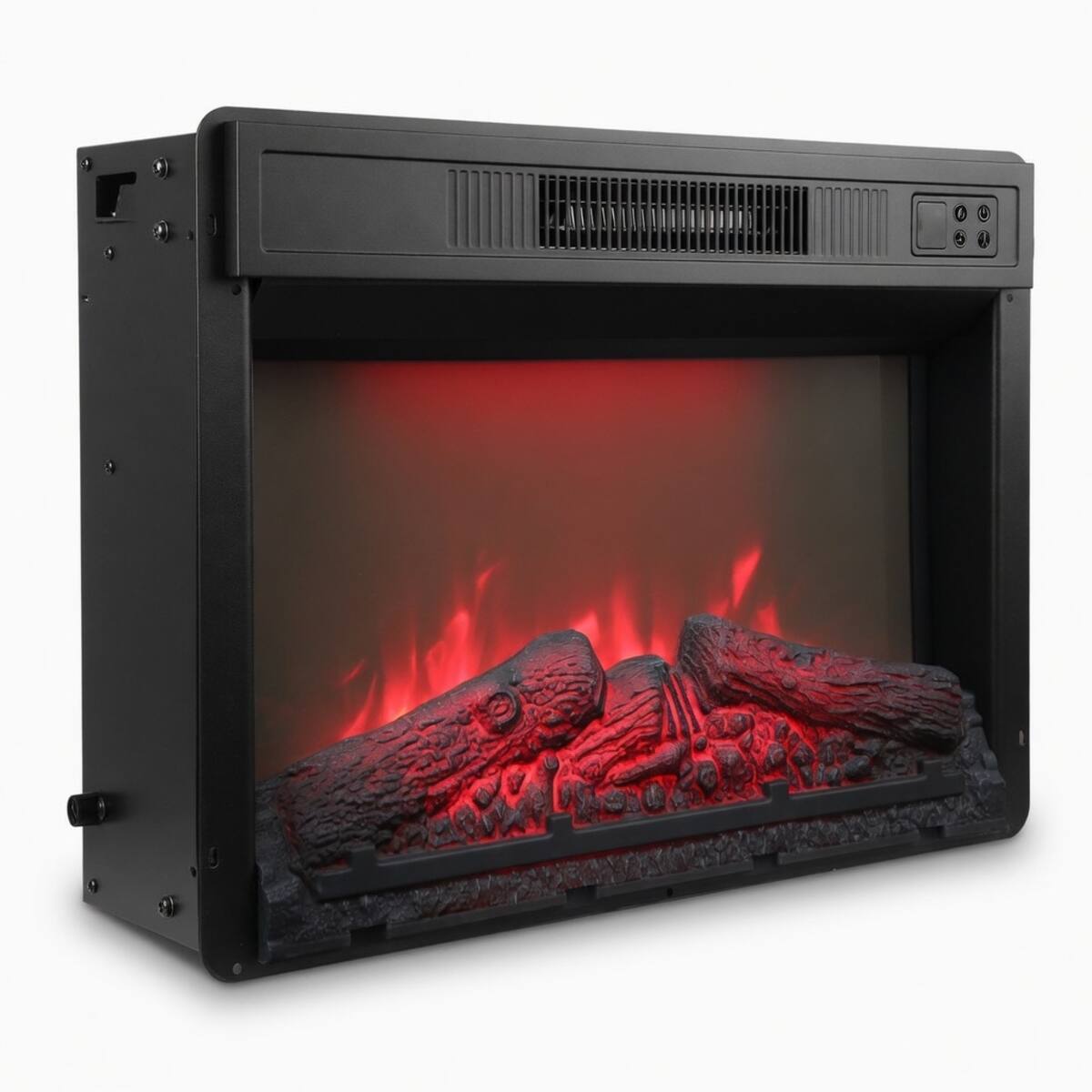 Alt View 6. Loheer - Loheer 23 inch electric fireplace insert, Recessed Wall Mount Fireplace with Multicolor Flames, 1400W Heater - Black.