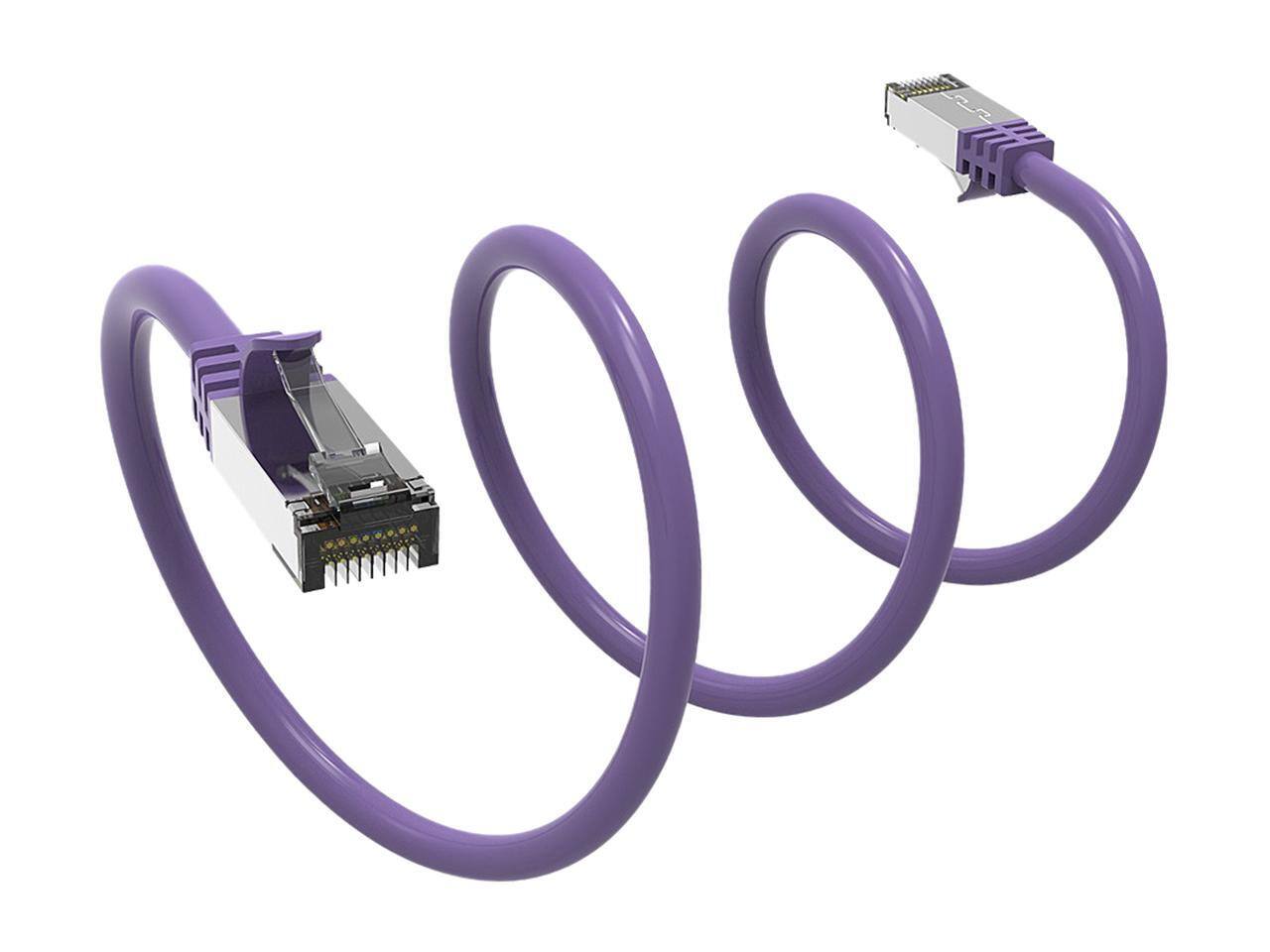 Alt View 1. Nippon Labs - Nippon Labs Cat8 RJ45 4ft Ethernet Cable, Shielded 40Gbps 2000MHz, In/Outdoor, Weatherproof S/FTP (Purple).