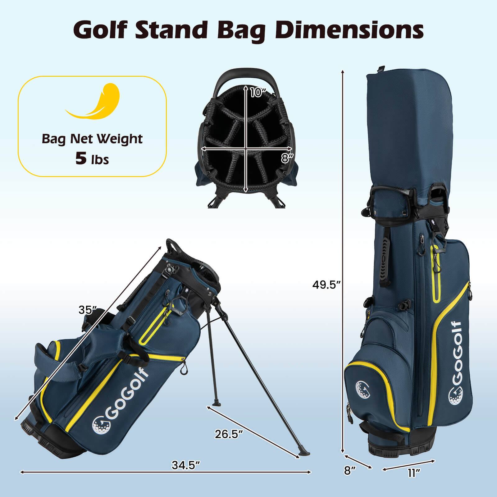 Golf Stand Bag Dimensions

- Bag Net Weight: 5 lbs
- Height: 49.5"
- Width: 34.5"
- Depth: 26.5"
- Bag Net Weight: 5 lbs
- Bag Net Weight: 5 lbs
- Bag Net Weight: 5 lbs
- Bag Net Weight: 5 lbs
- Bag Net Weight: 5 lbs
- Bag Net Weight: 5 lbs
- Bag Net Weight: 5 lbs
- Bag Net Weight: 5 lbs
- Bag Net Weight: 5 lbs
- Bag Net Weight: 5 lbs
- Bag Net Weight: 5 lbs
- Bag Net Weight: 5 lbs
- Bag Net Weight: 5 lbs
- Bag Net Weight: 5 lbs
- Bag Net Weight: 5 lbs
- Bag Net Weight: 5 lbs
- Bag Net Weight: 5 lbs
- Bag Net Weight: 5 lbs
- Bag Net Weight: 5 lbs
- Bag Net Weight: 5 lbs
- Bag Net Weight: 5 lbs
- Bag Net Weight: 5 lbs
- Bag Net Weight: 5 lbs
- Bag Net Weight: 5