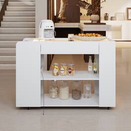 Famapy - Mobile Kitchen Island Cart: Flexible Storage for Modern Spaces - White