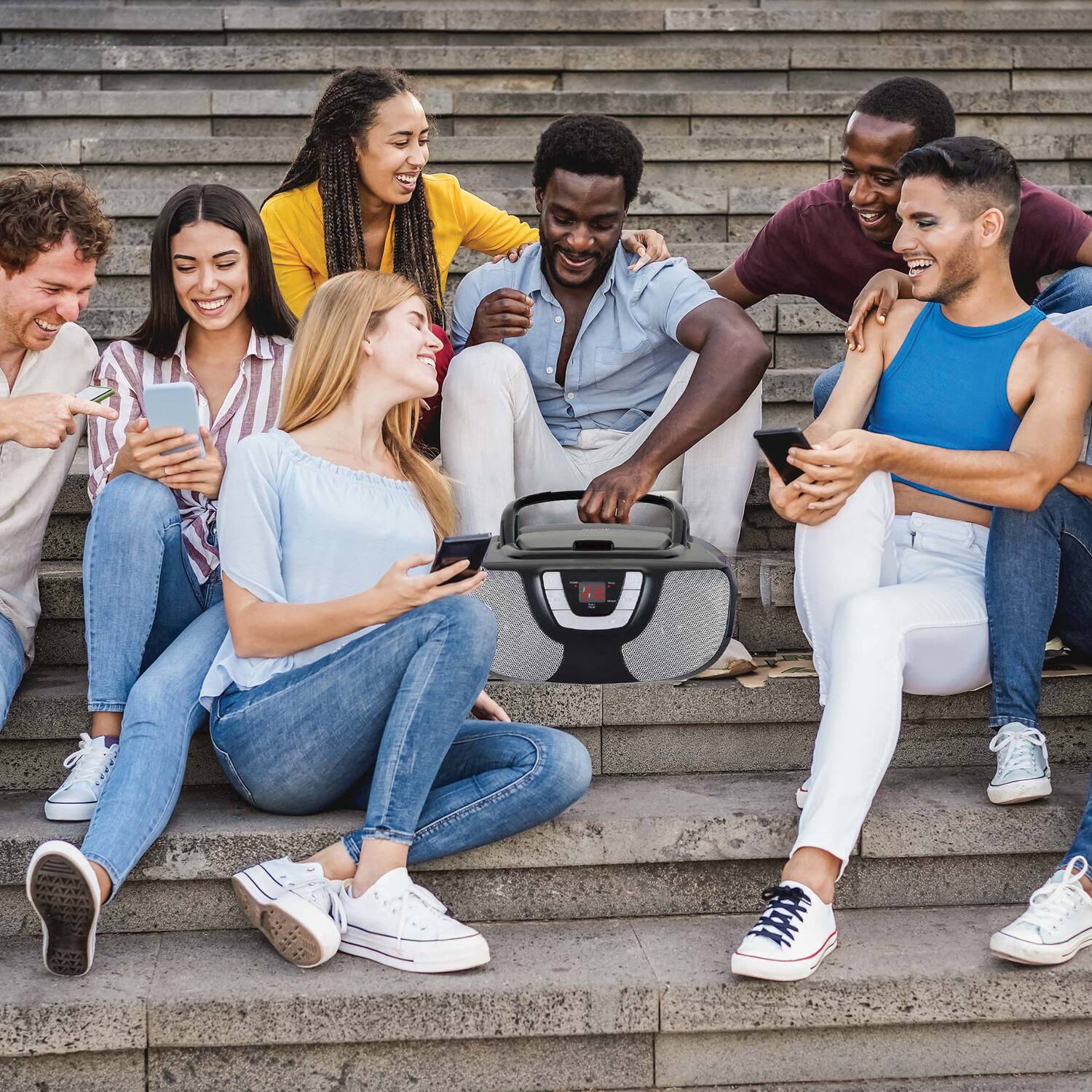 Left. Proscan - Proscan Prcd1025-black Cd/radio Boom Box, Prcd1025 (black) - Black.