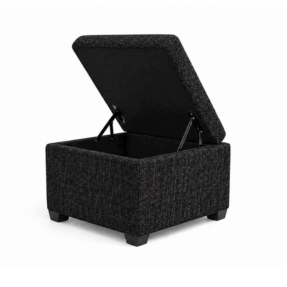Angle. Sanford - Jackson Square Storage Ottoman Matisse Black - Black.