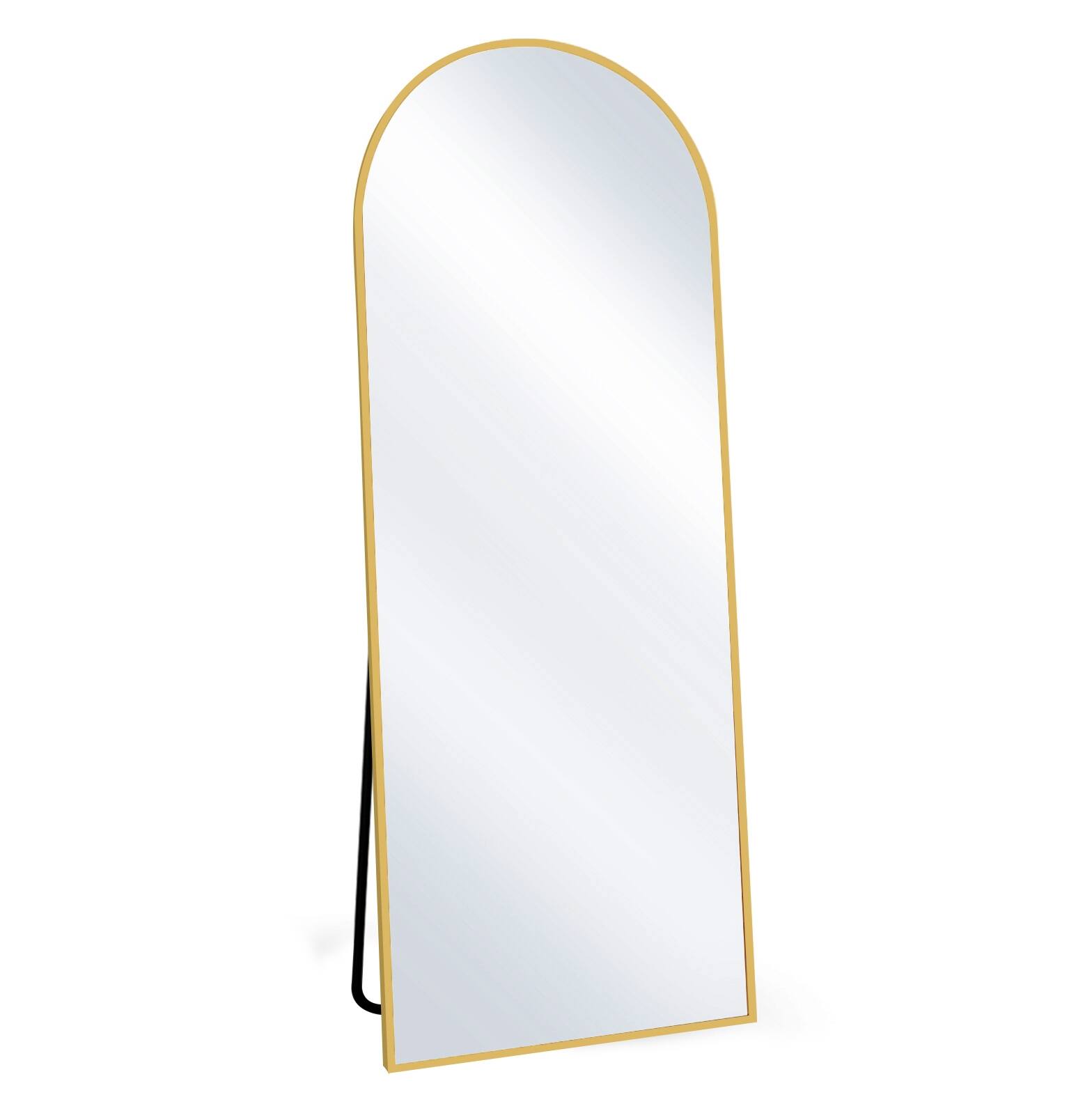 Alt View 5. Easly - GOLD 21 in. W x 64 in.H Arched Aluminum Alloy Full Length Floor Mirror - Gold.
