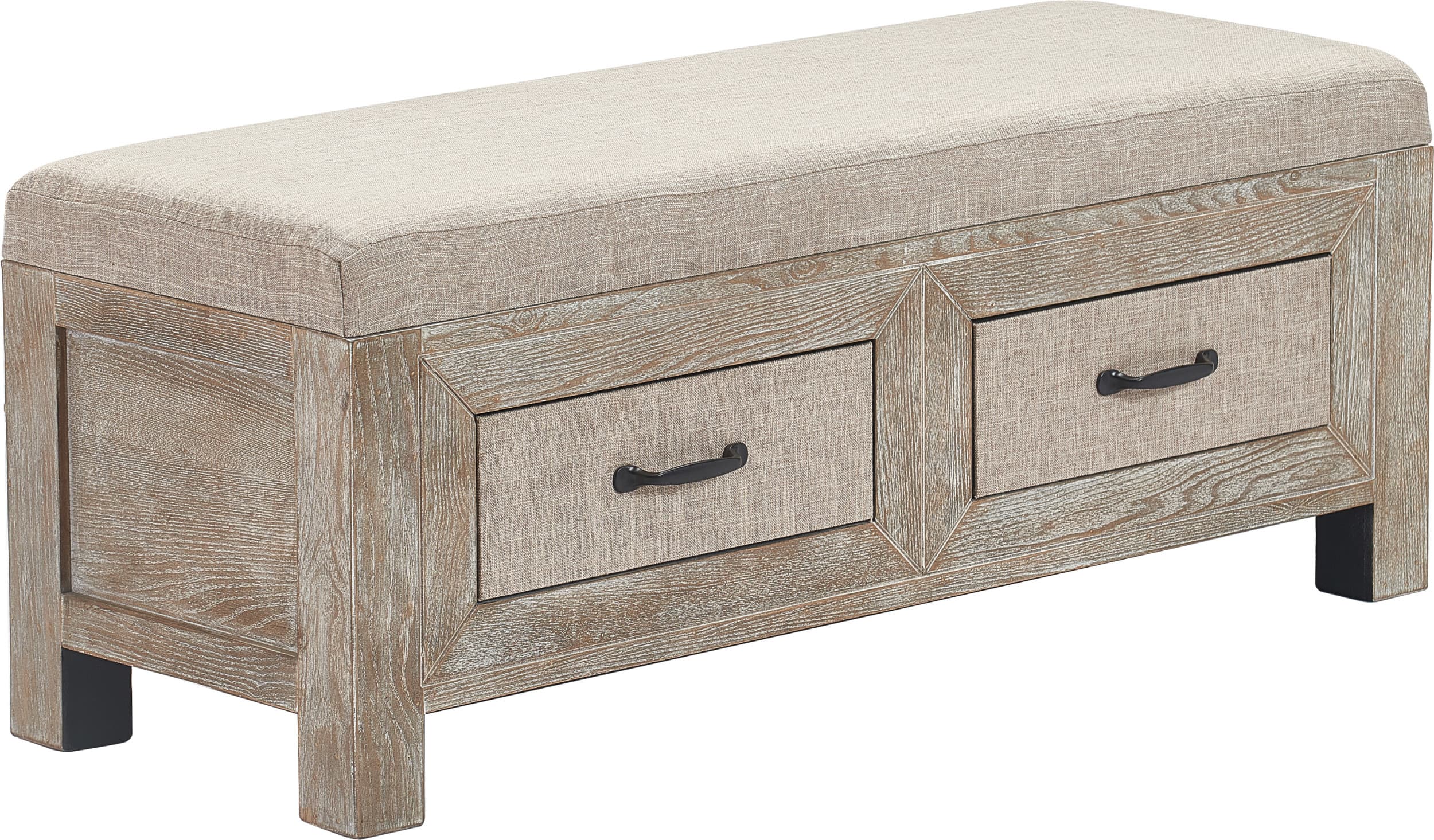 Click Decor - Cottage Upholstered Storage Bench - Weathered Ash price history on PriceWatchPro