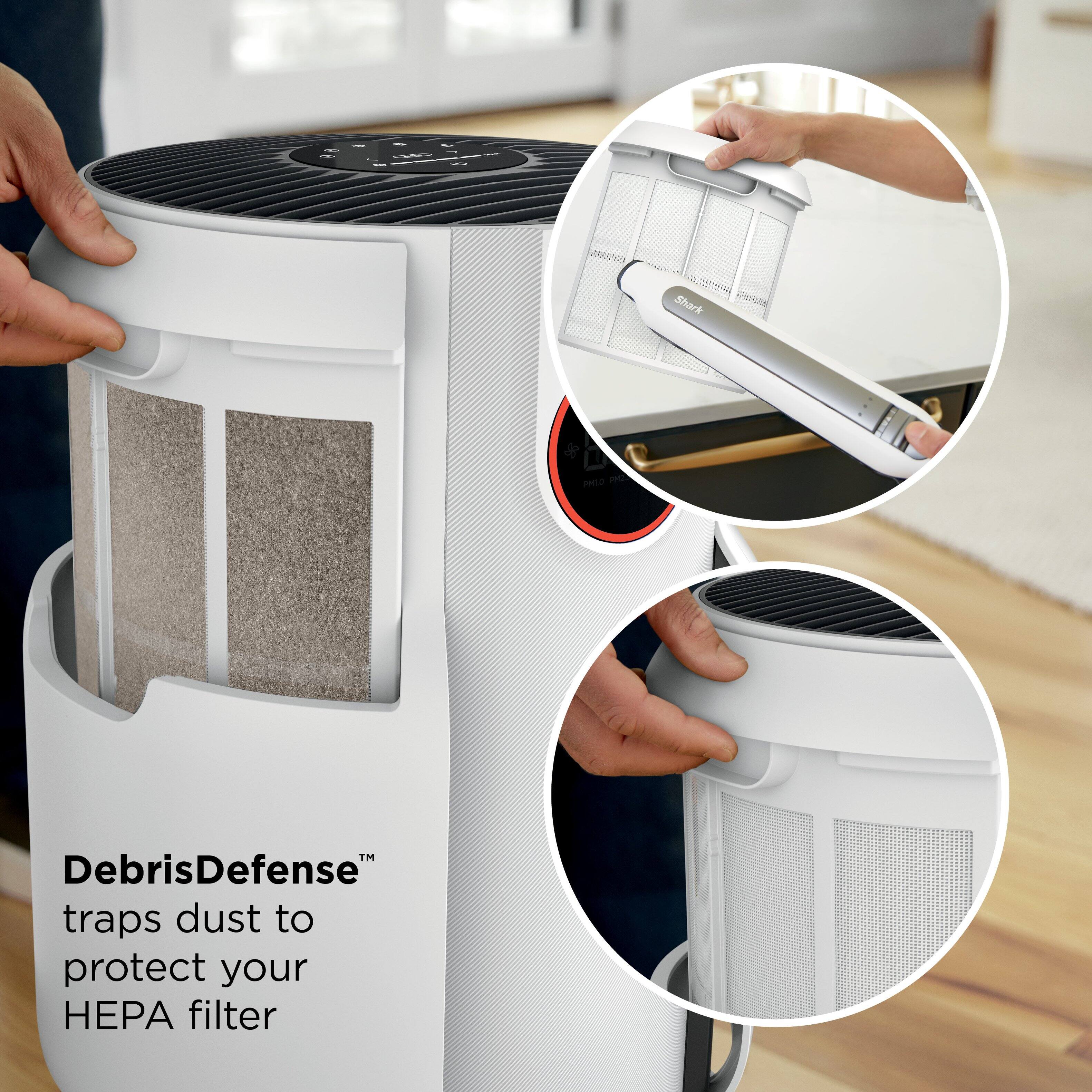DebrisDefense™ traps dust to protect your HEPA filter