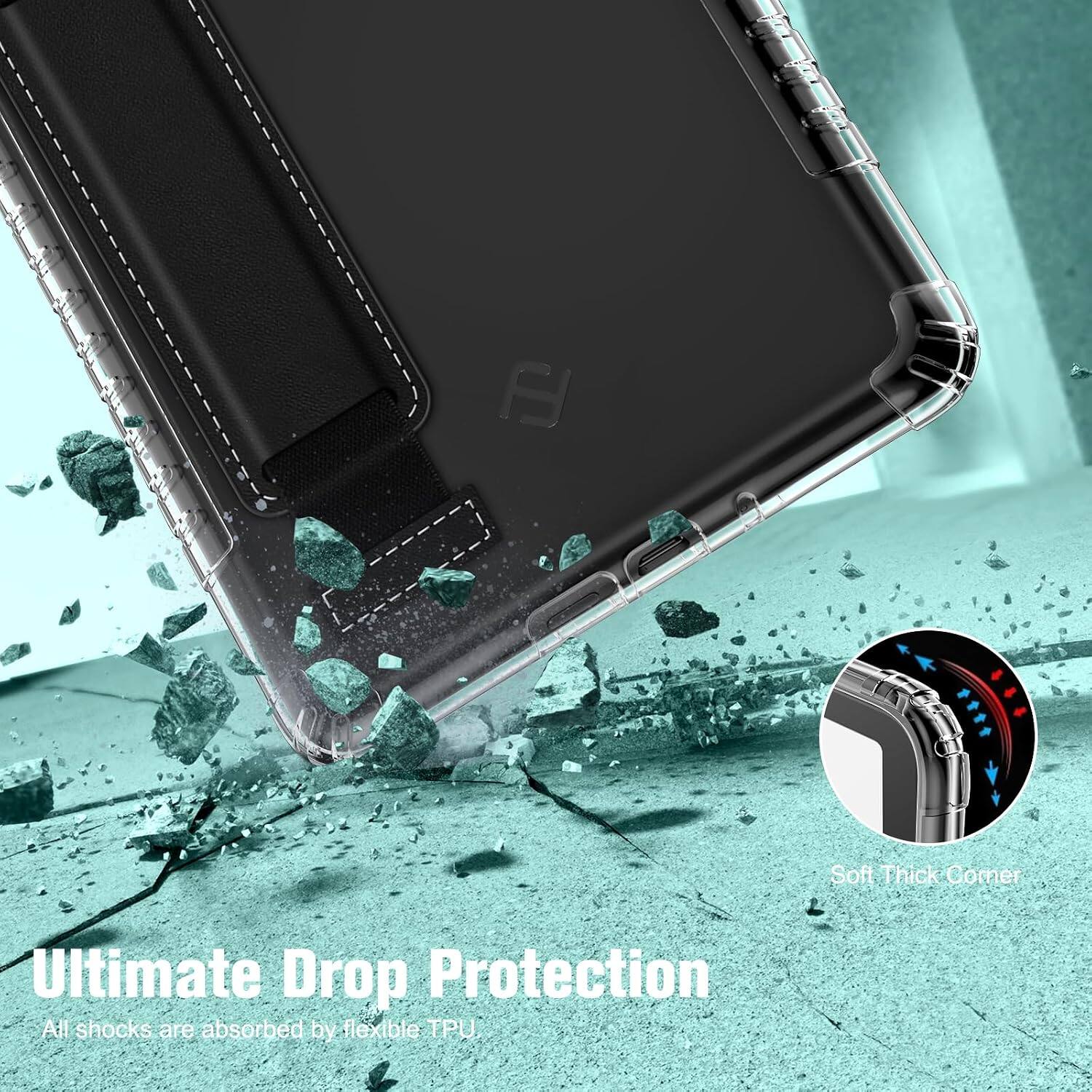 6

Soft Thick Corner

Ultimate Drop Protection

All shocks are absorbed by flexible TPU