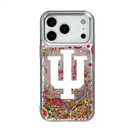 Keyscaper - NCAA - Indiana Hoosiers iPhone Glitter Paisley Design Case - 15 - Multicolor