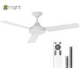 Front. ENLIGHT - 52" Smart DC Ceiling Fan with CCT Dimmable LED Light, 3 Blades, Energy Efficient, Quiet Operation, Damp Rated - White.