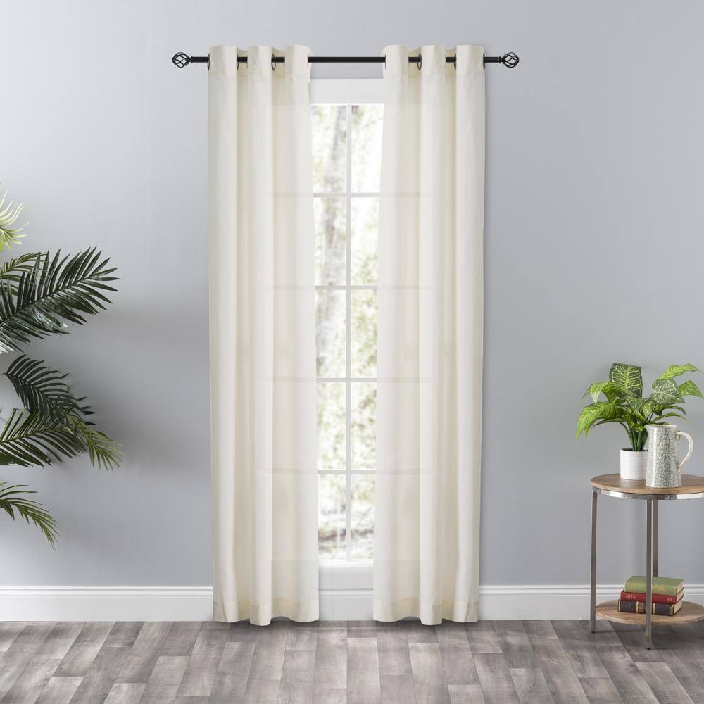 Front. Ellis Curtain - Ellis Curtain Serenity Grommet Top Grommet Top Pairs - 80x84 Natural - Natural.
